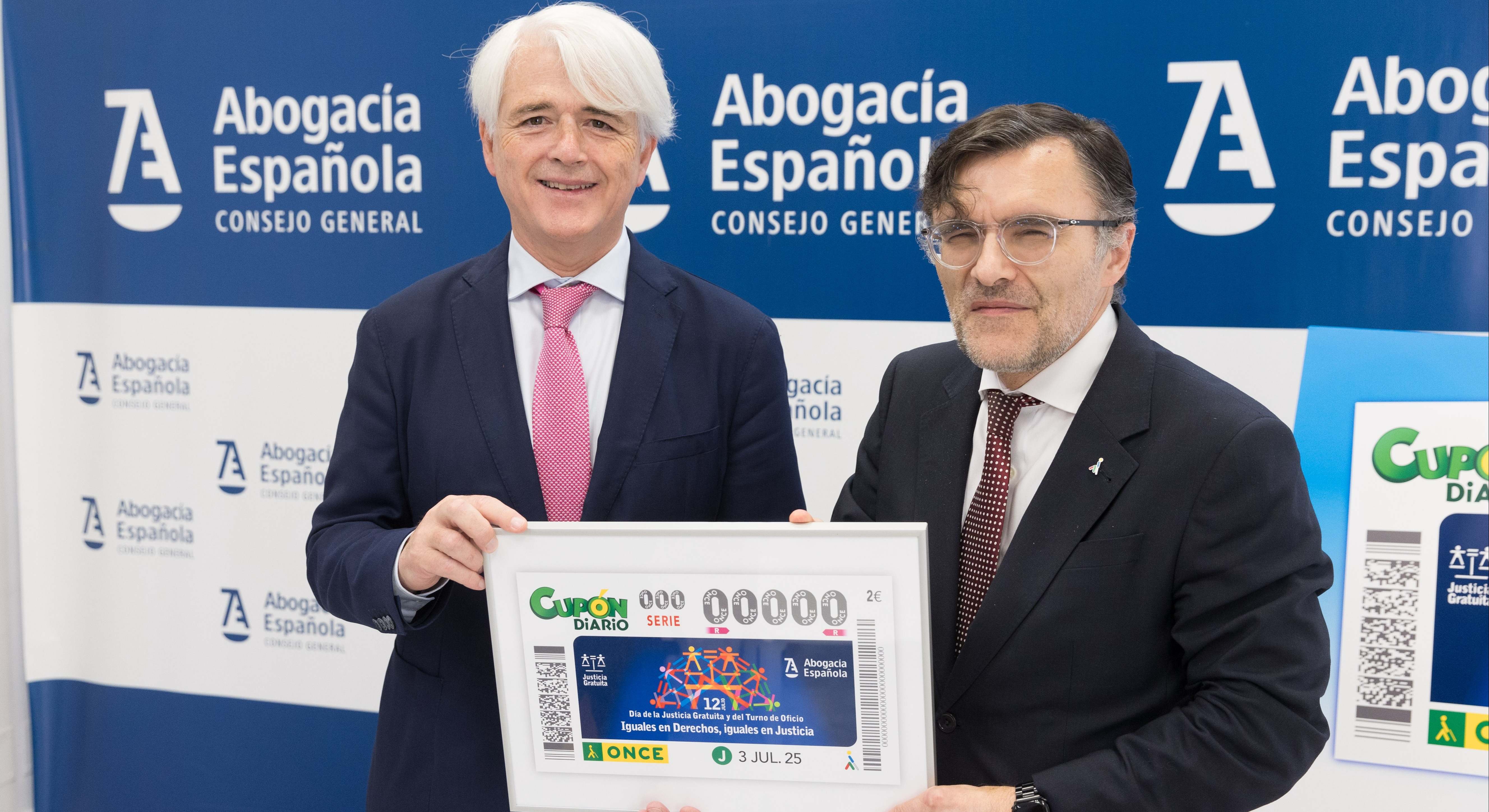 Presentación del cupón de la ONCE dedicado a la Justicia gratuita