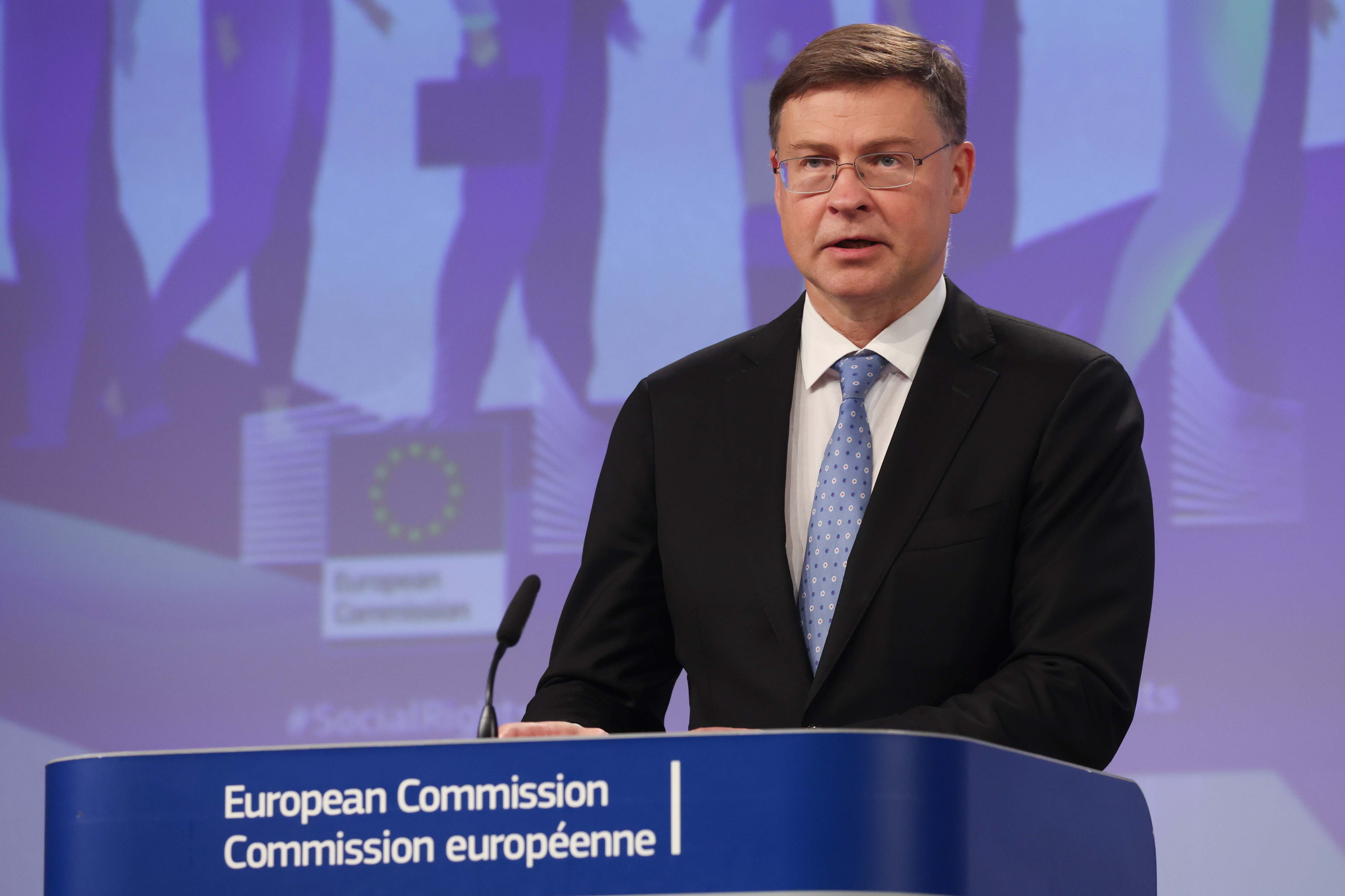 El comisario de Economía, Valdis Dombrovskis.