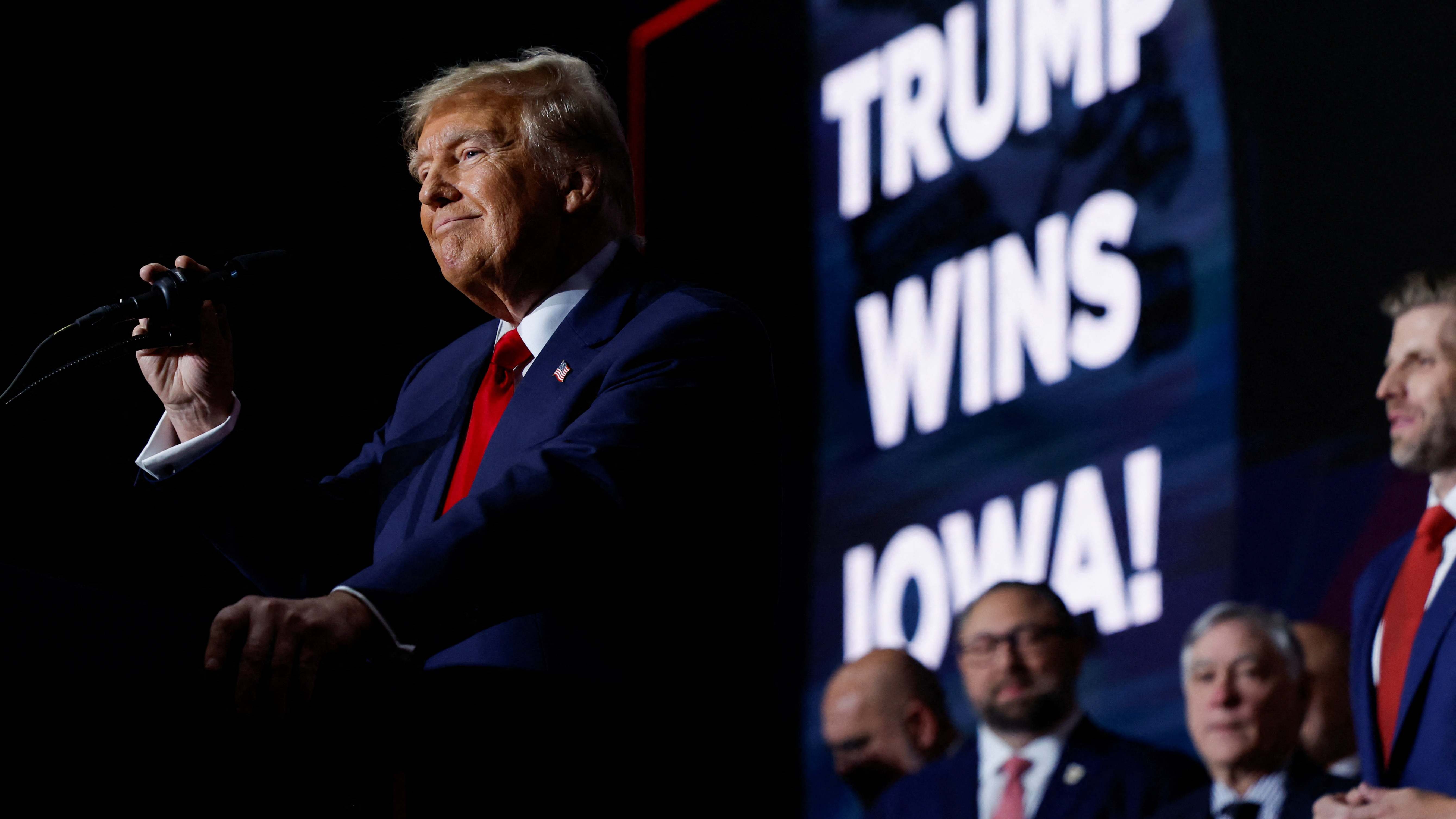 Donald Trump celebra su victoria en los caucus de Iowa.