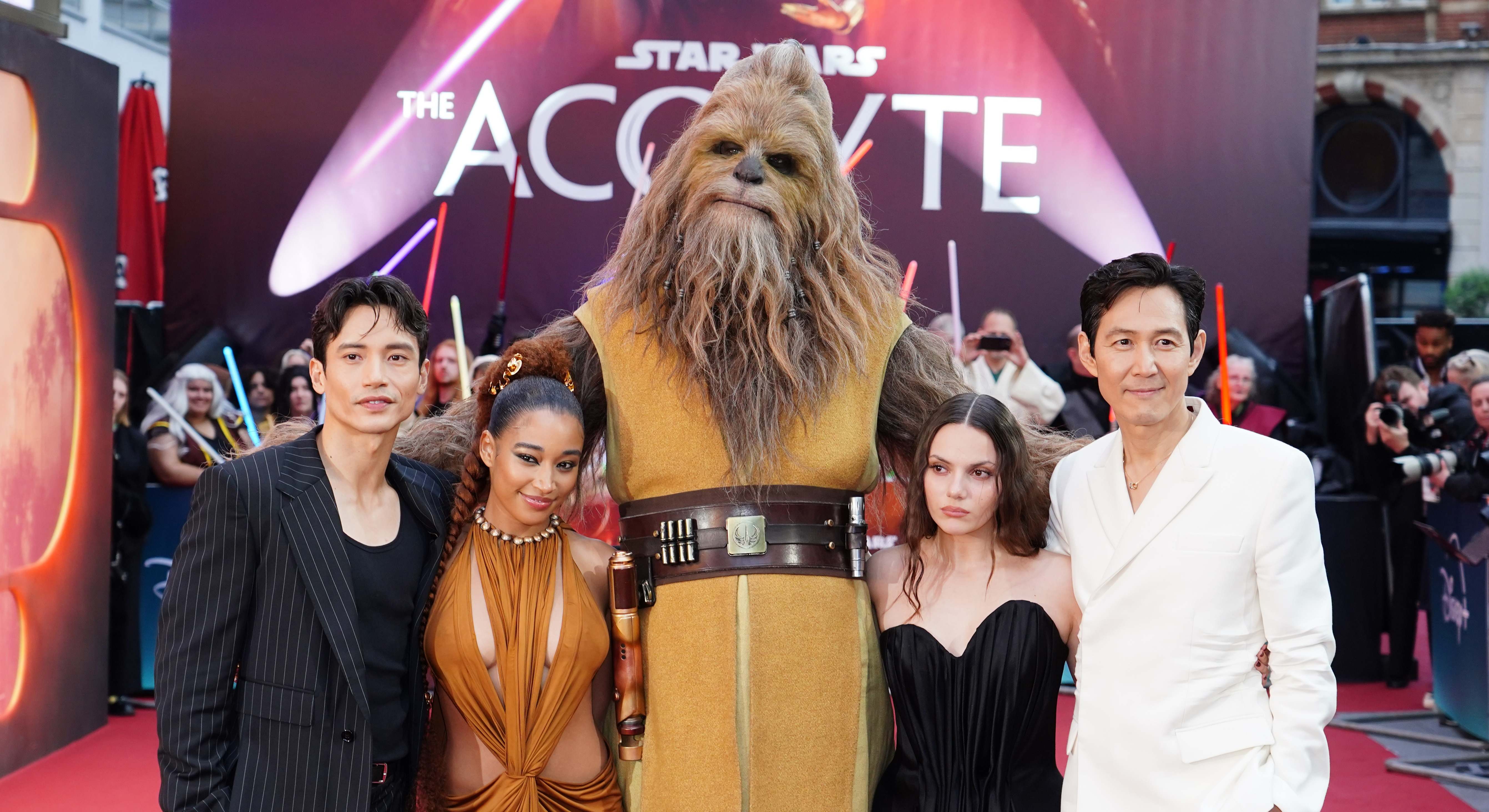 Los personajes de "The Acolyte" en la premier