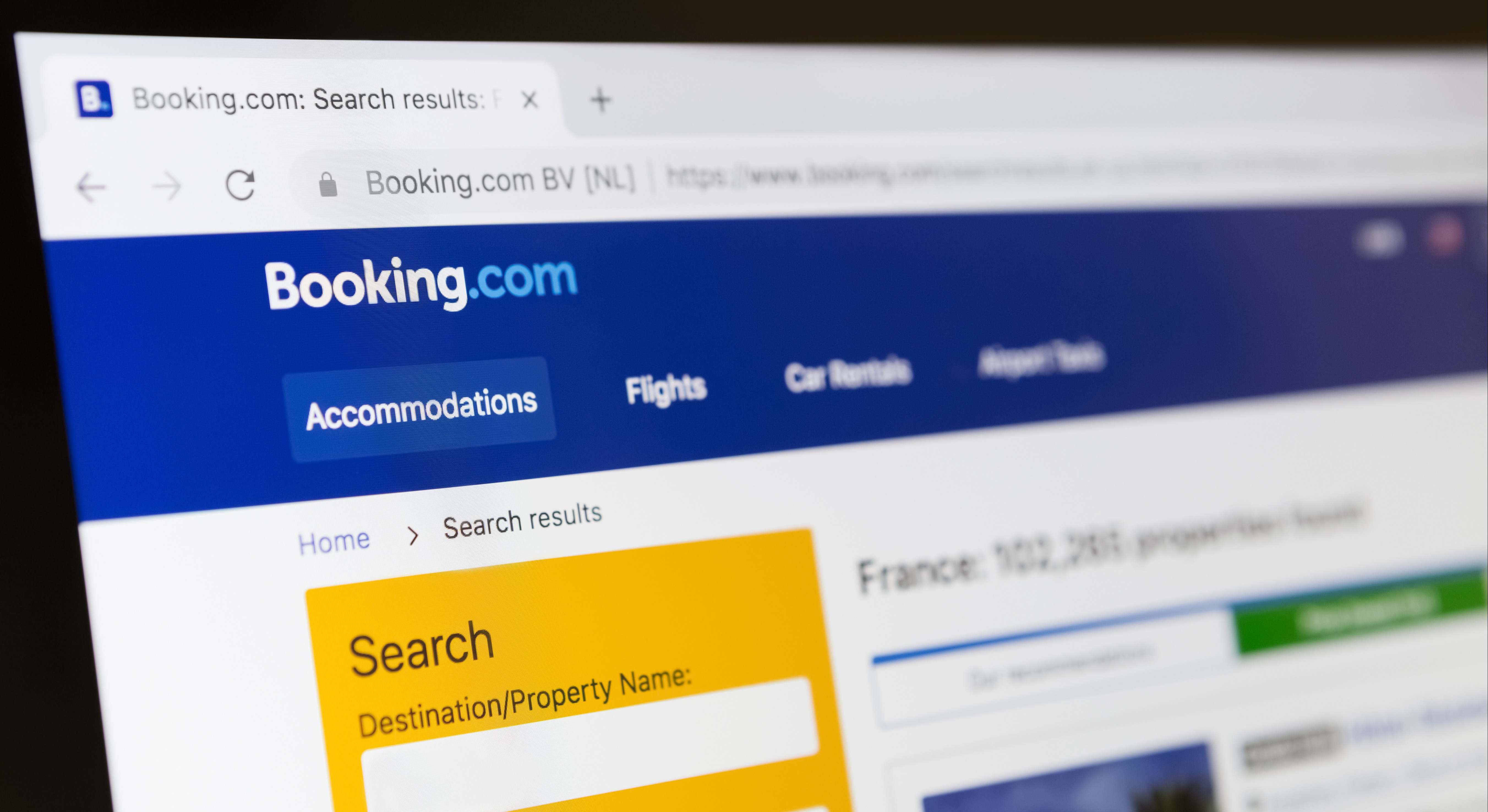 Plataforma de reservas Booking. / Foto: Dreamstime