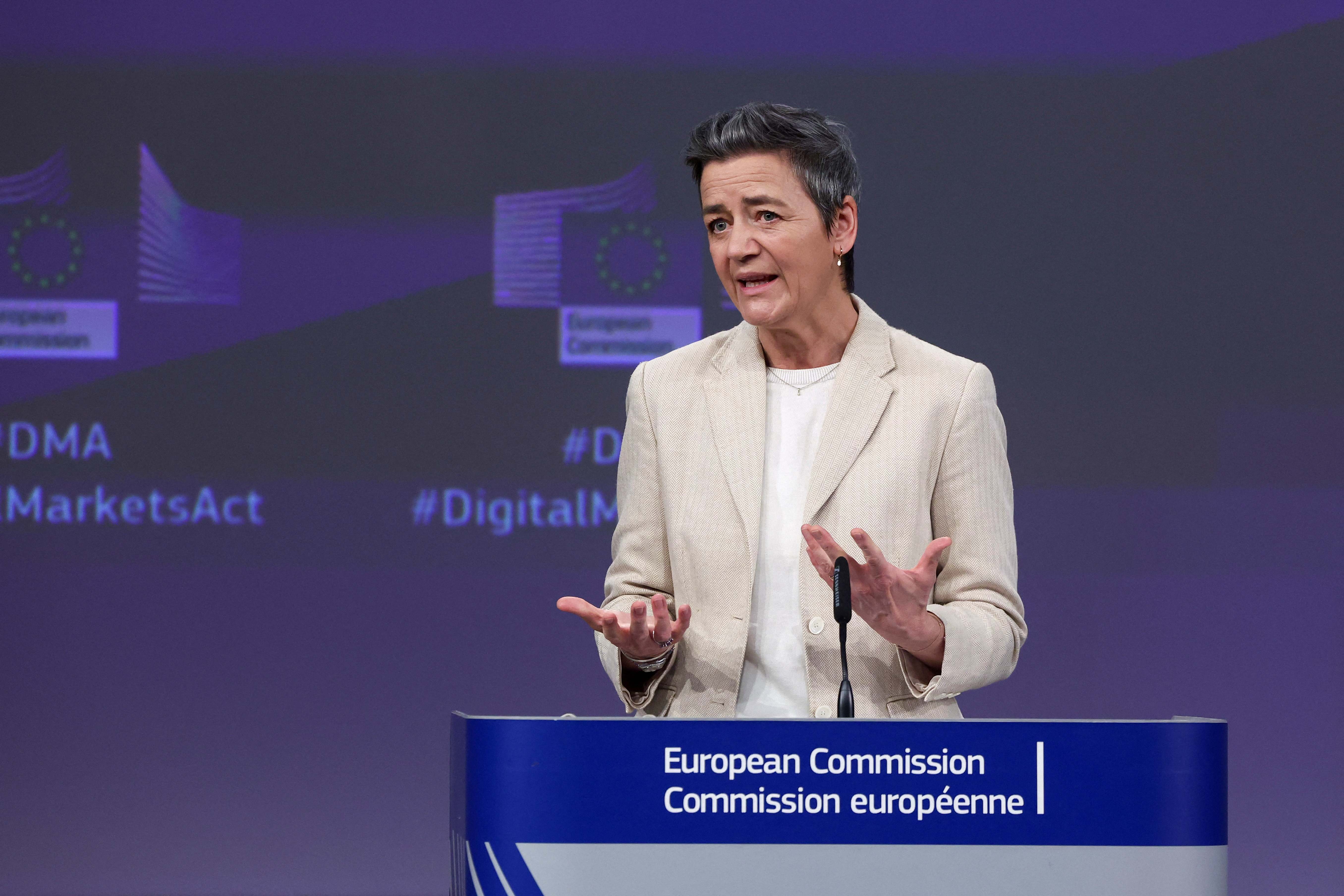 La vicepresidenta de la Comisión Europea, Margrethe Vestager