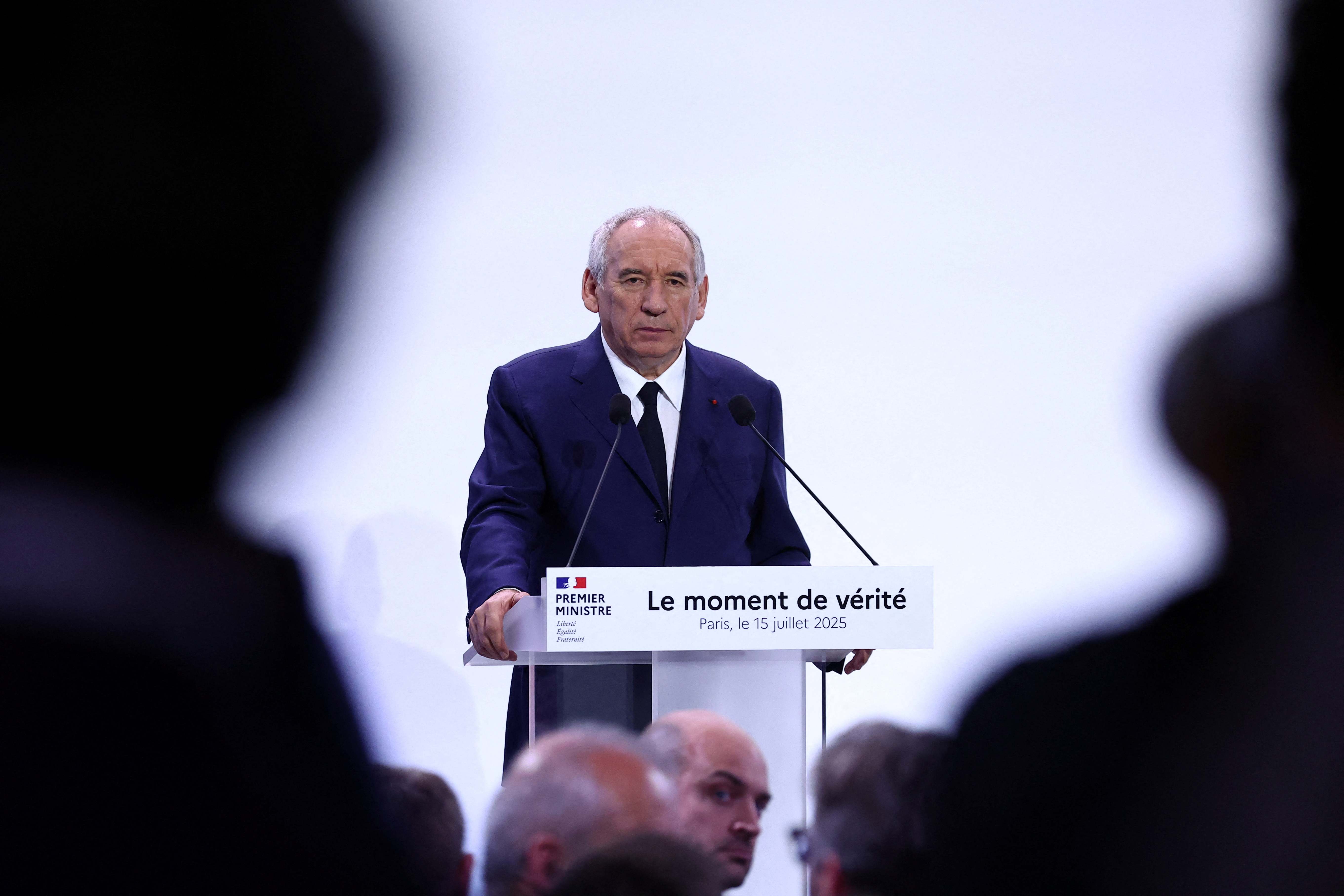 El primer ministro francés, François Bayrou, en una conferencia de prensa en París, Francia
