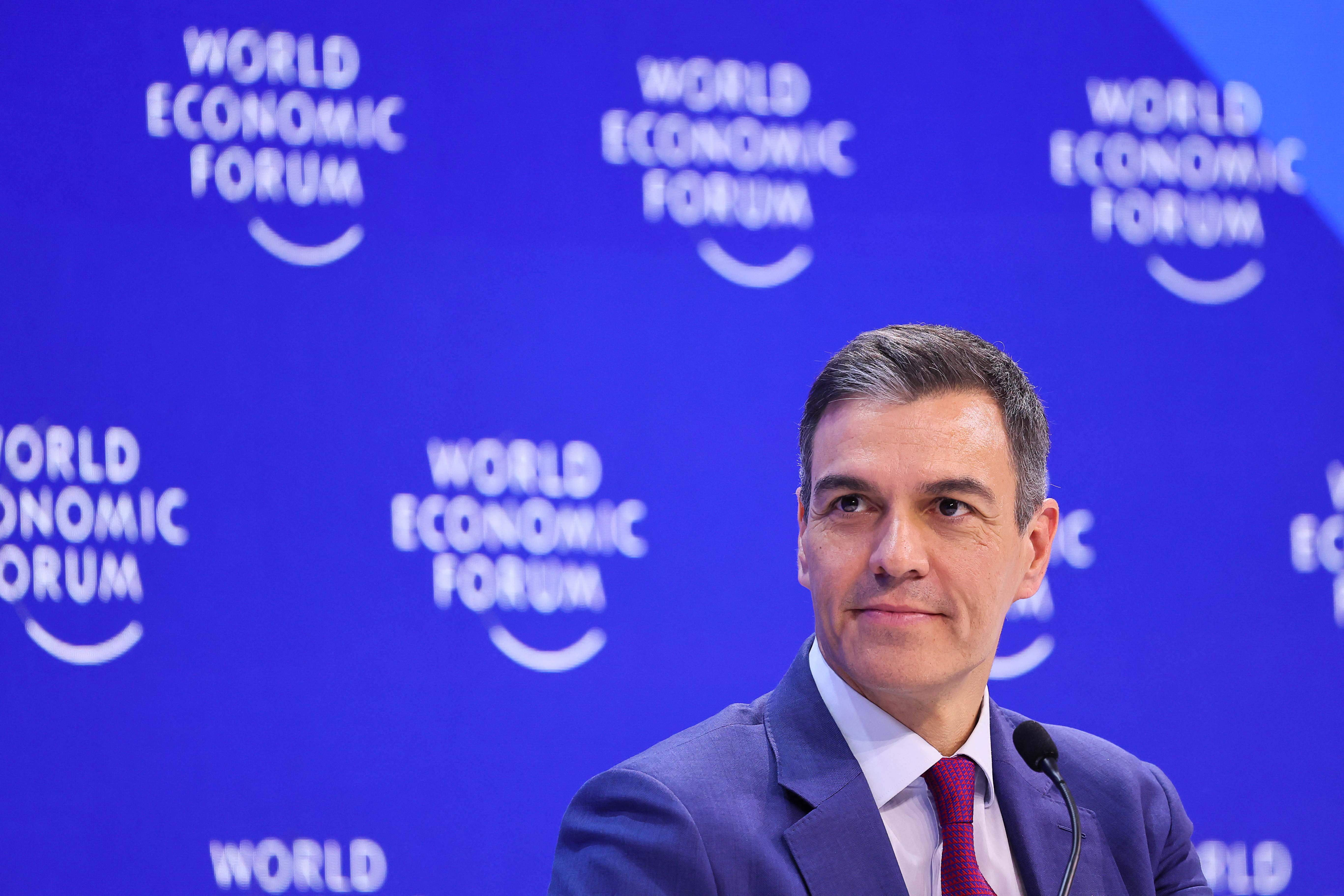 El presidente del Gobierno, Pedro Sánchez, en ediciones anteriores del Foro Económico Mundial