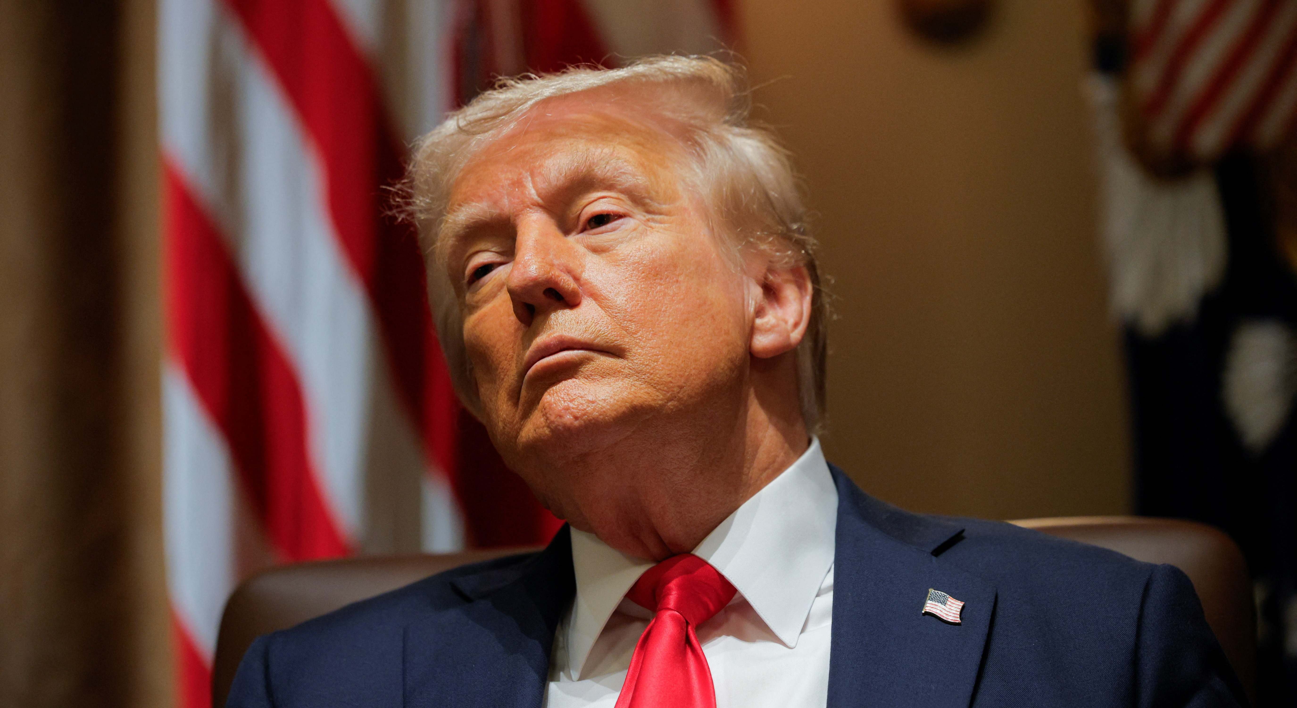 Donald Trump, en la reunión de su Gabinete de este miércoles. Foto: Reuters