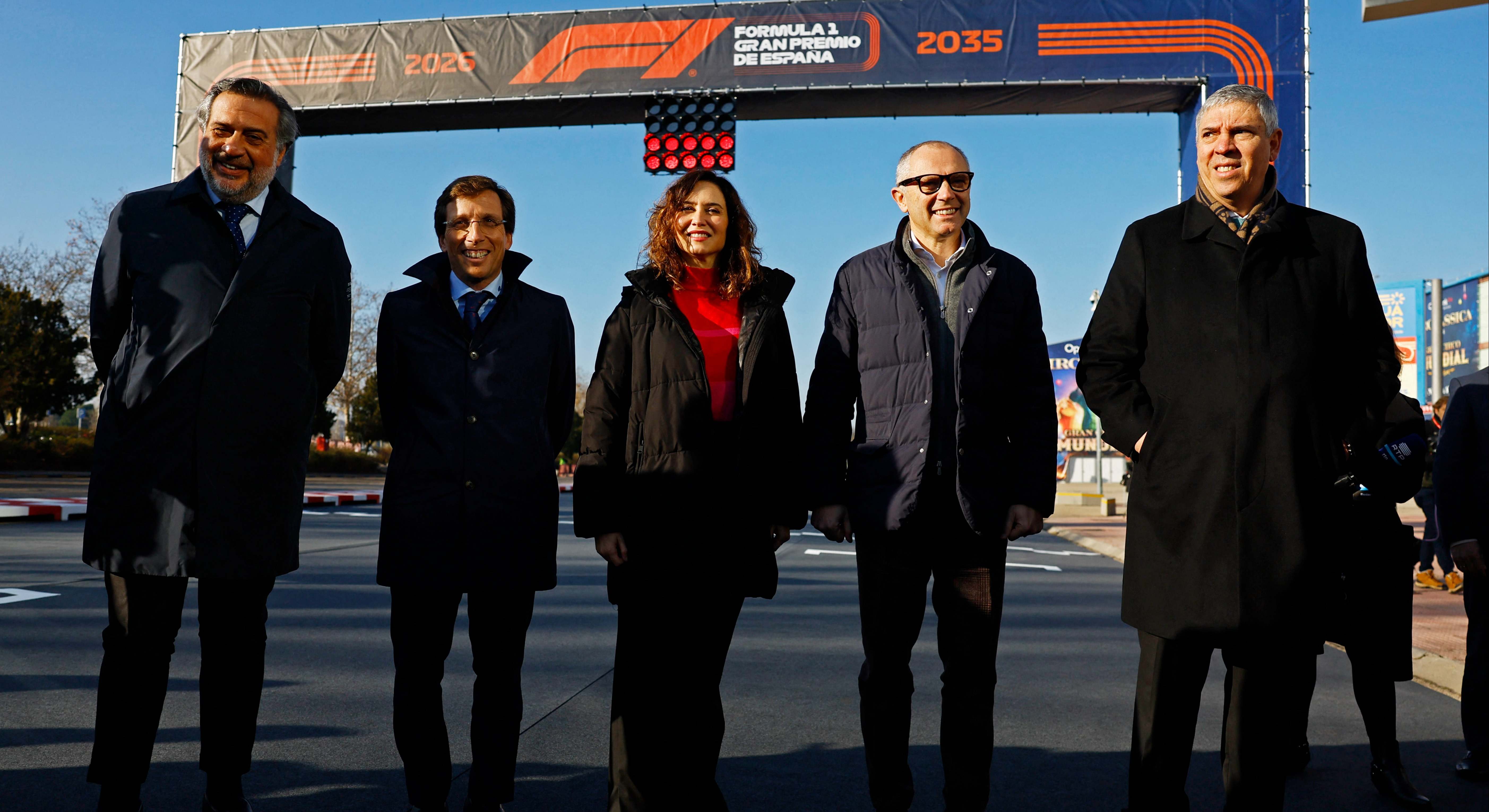 Ayuso y Almeida, durante la presentación del GP de Fórmula 1 en Madrid