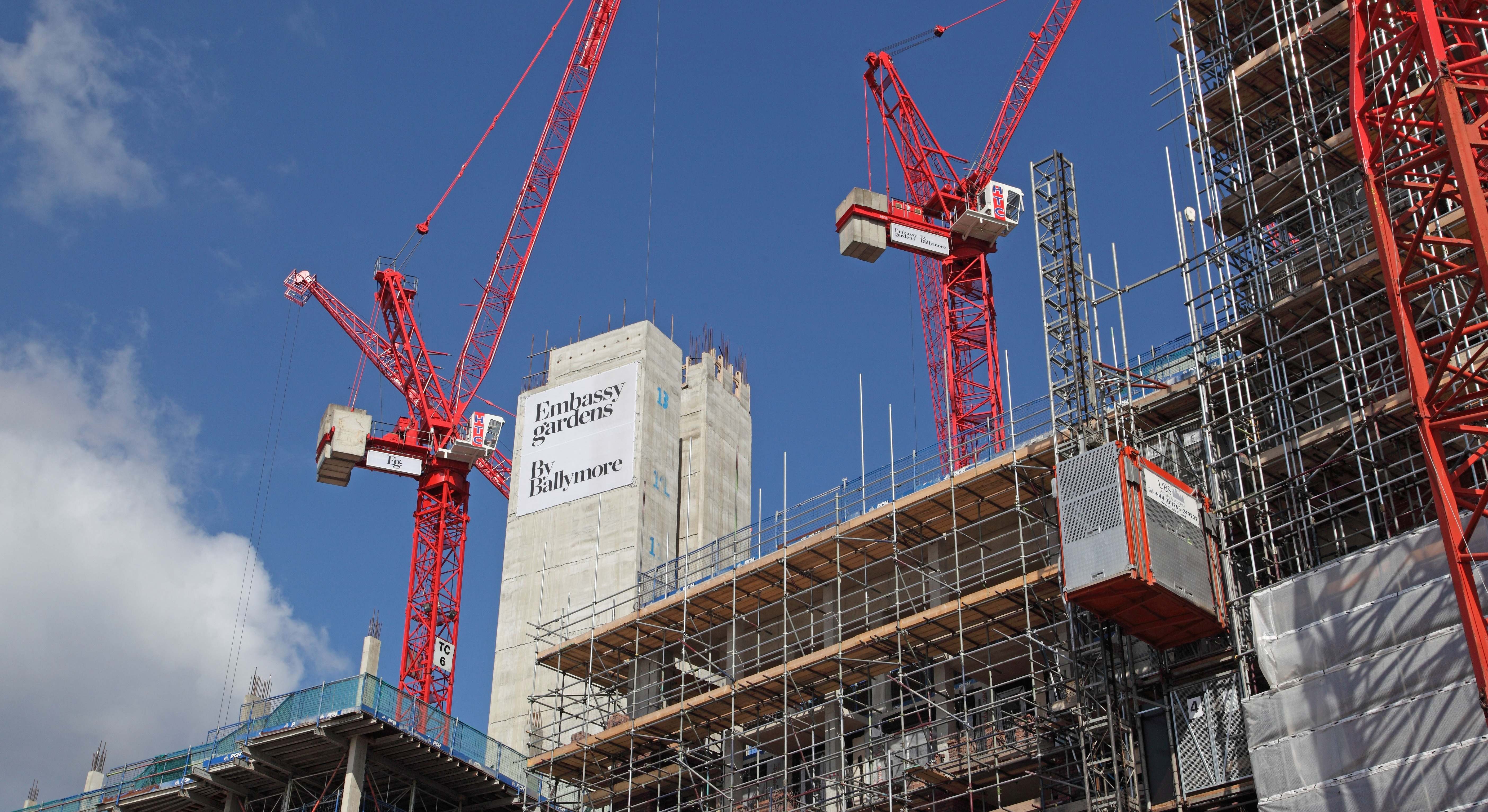 Construcción de una promoción residencial en Vauxhall, Londres
