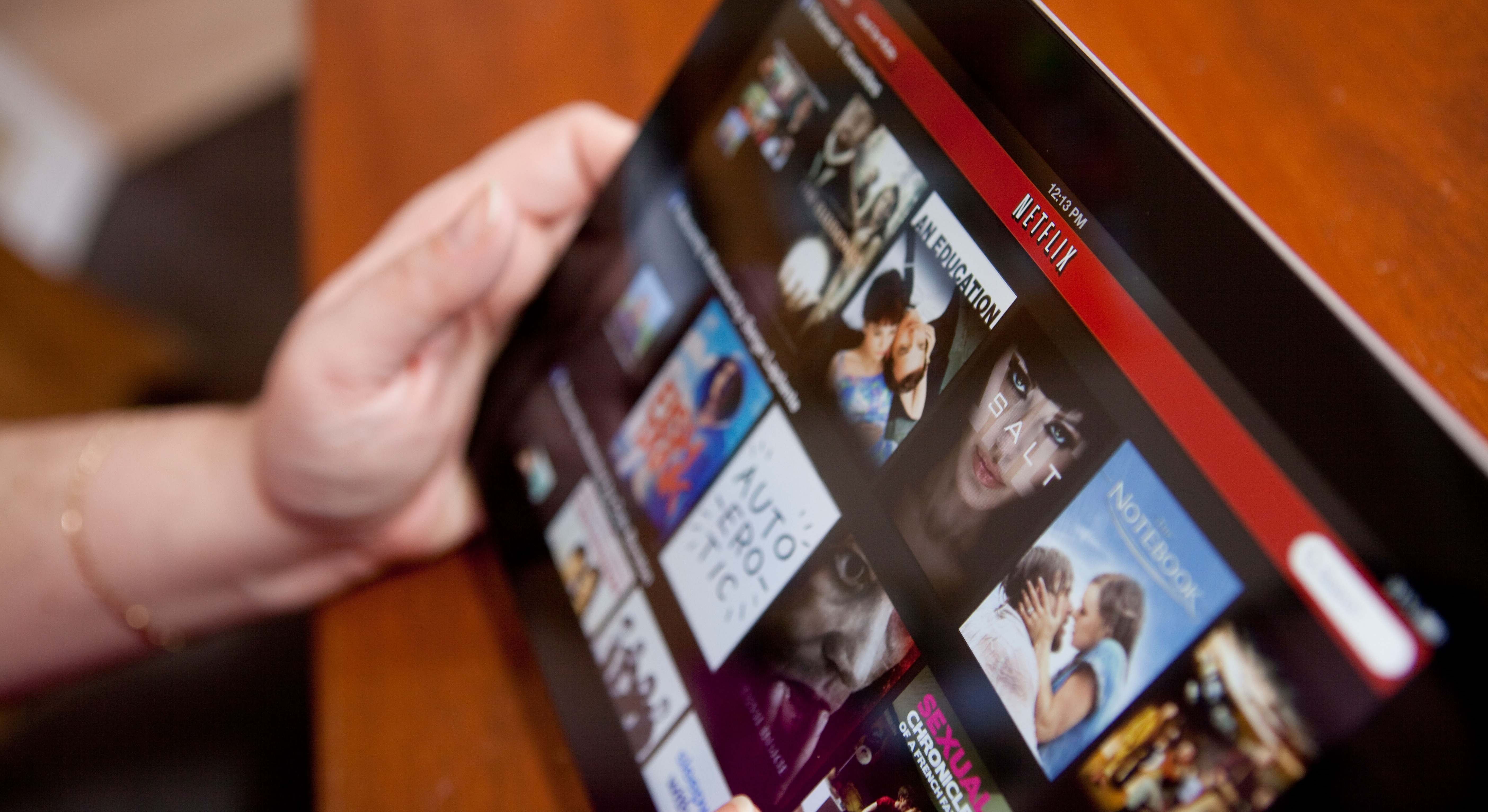 Aplicación de Netflix abierta en una tableta