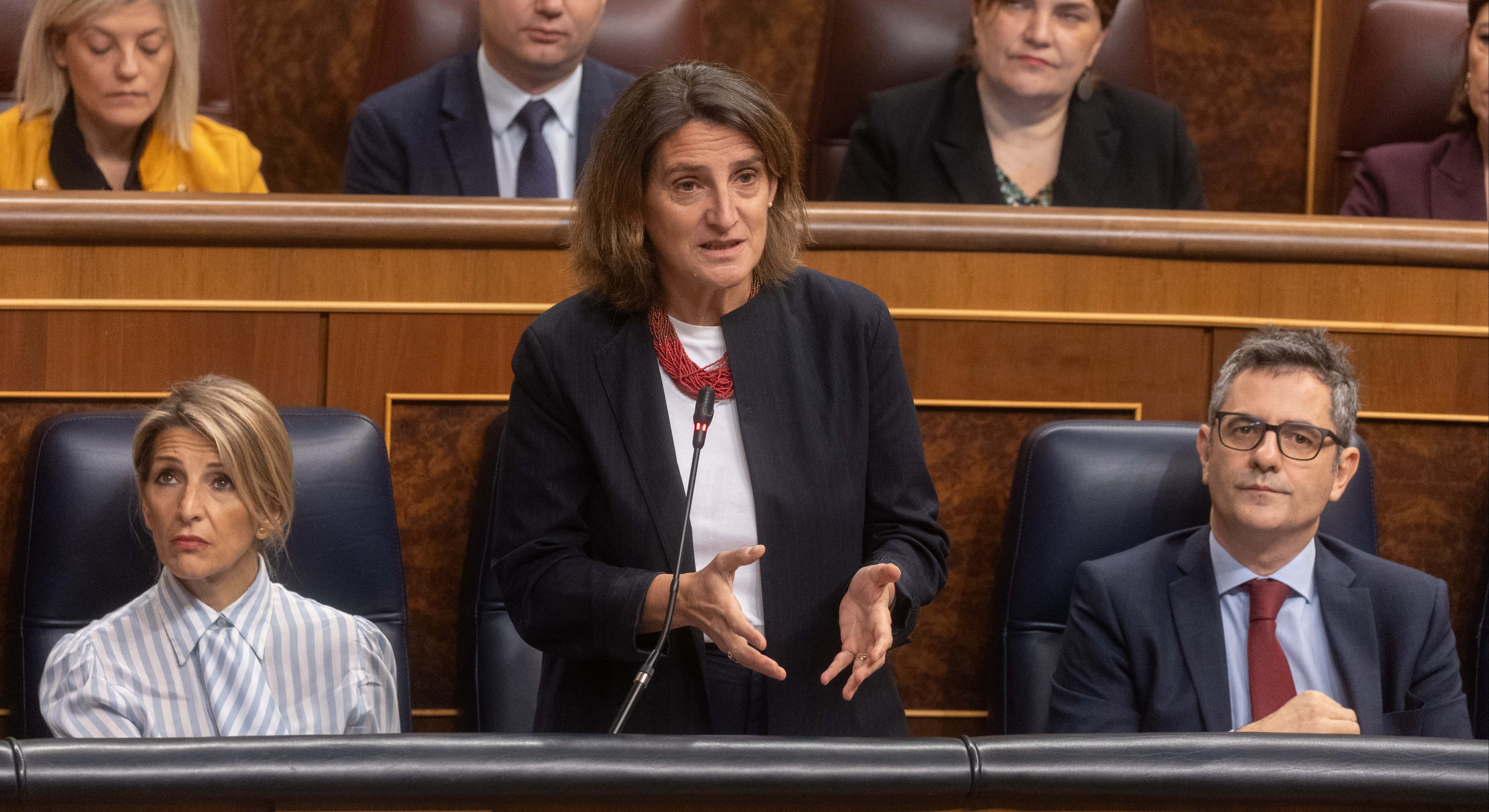 Teresa Ribera, en el pleno del Congreso.