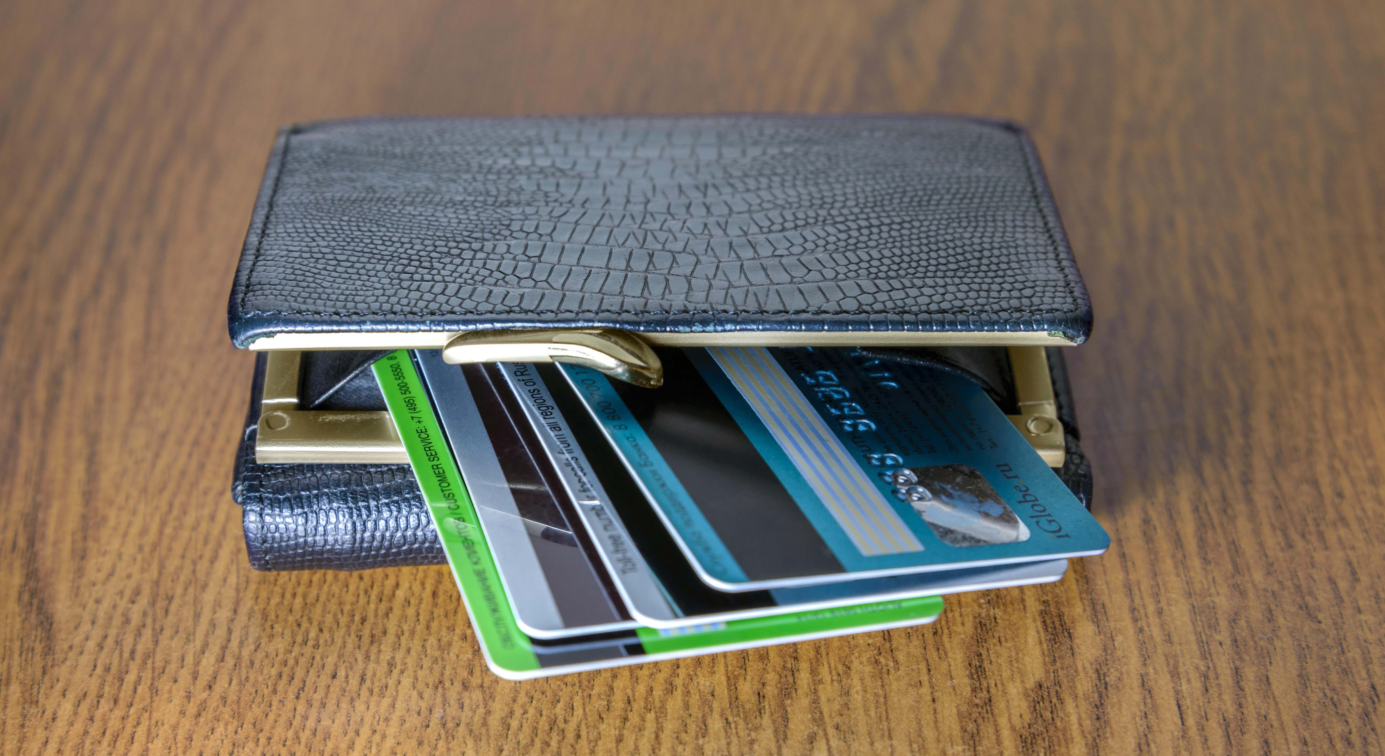 Tarjetas en una cartera