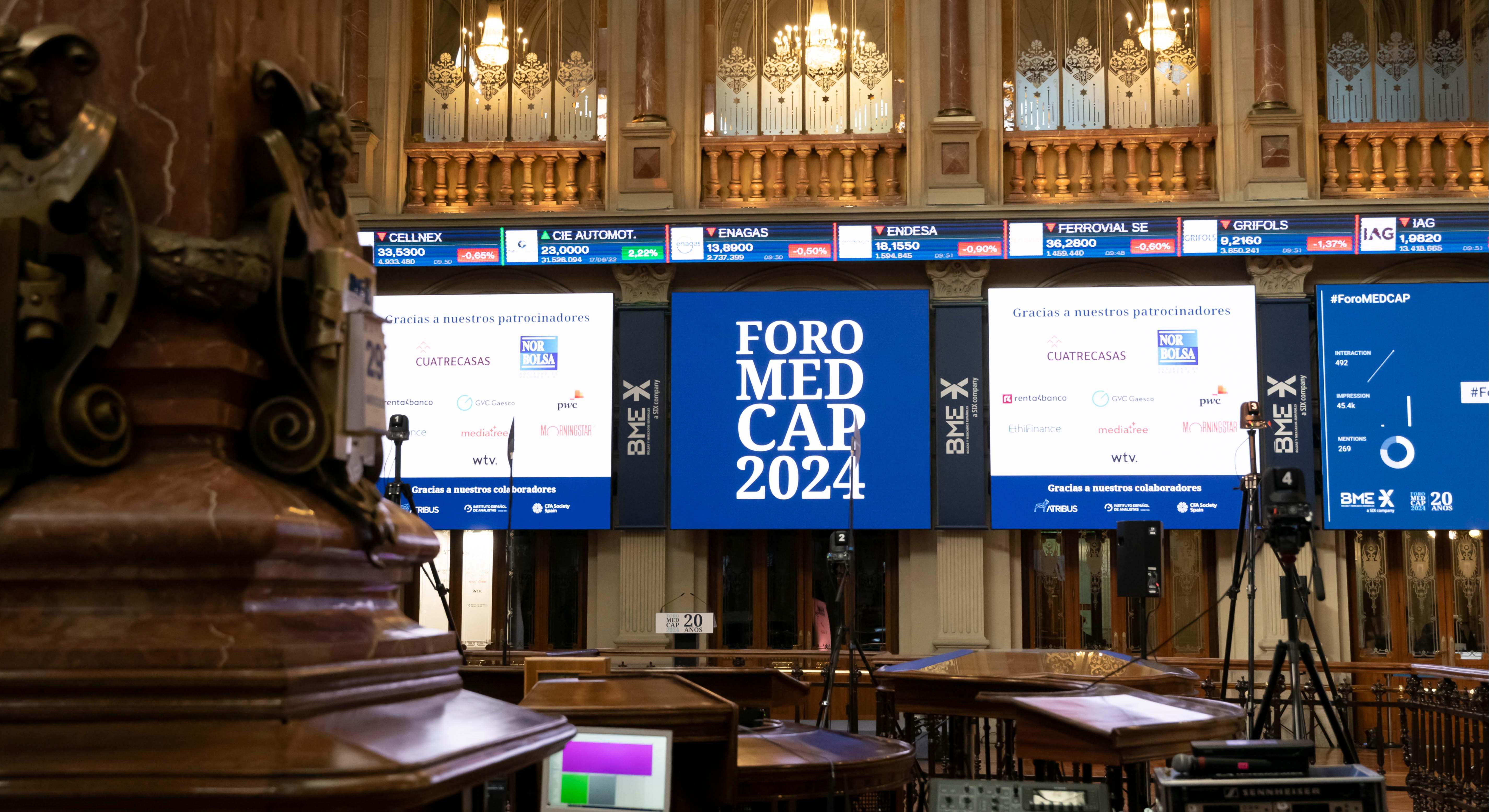 Palacio de la Bolsa de Madrid con la celebración del 'Foro Med Cap 2024'
