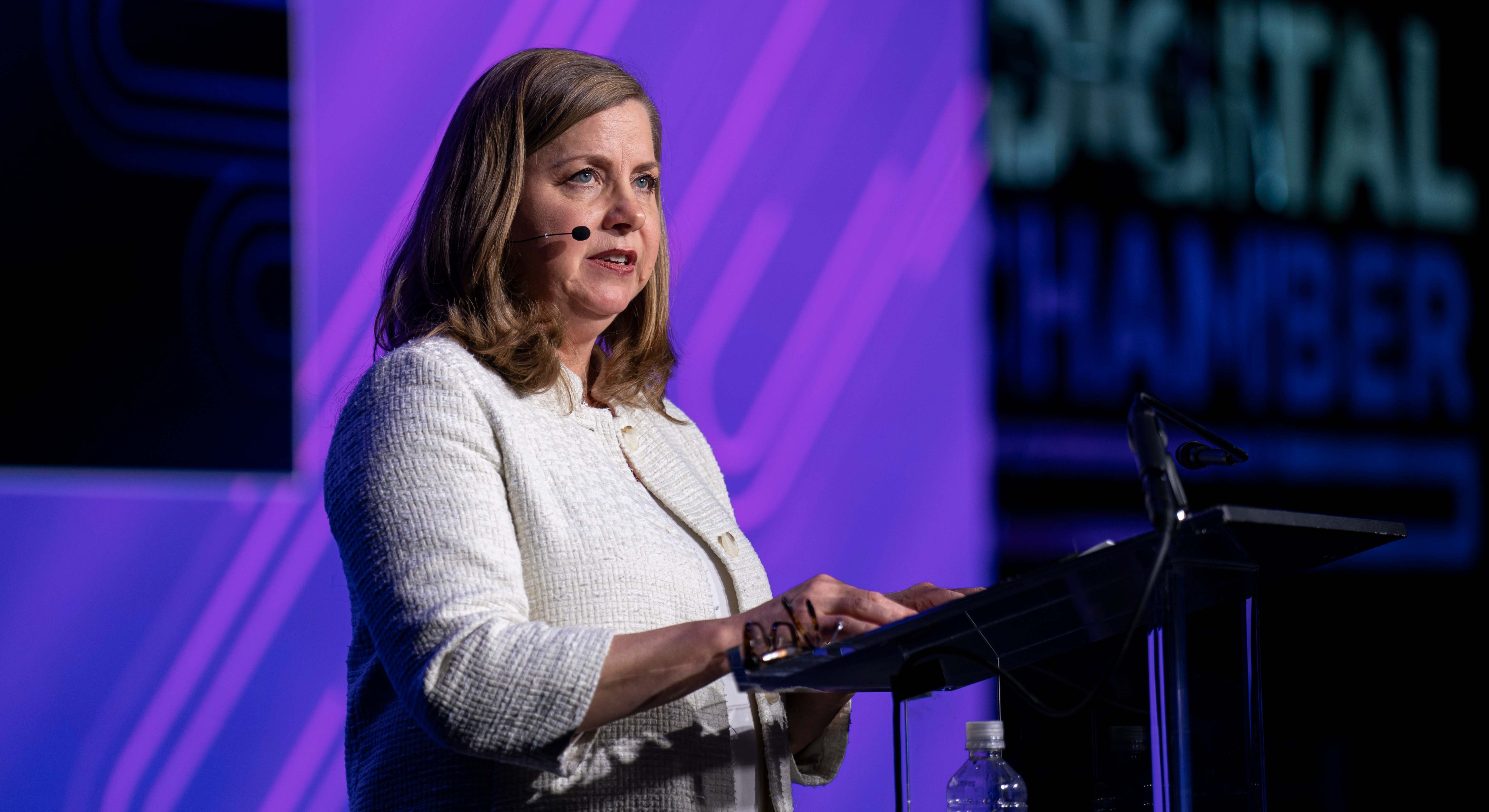 Michelle Bowman, en su discurso de este martes. Foto: Bloomberg