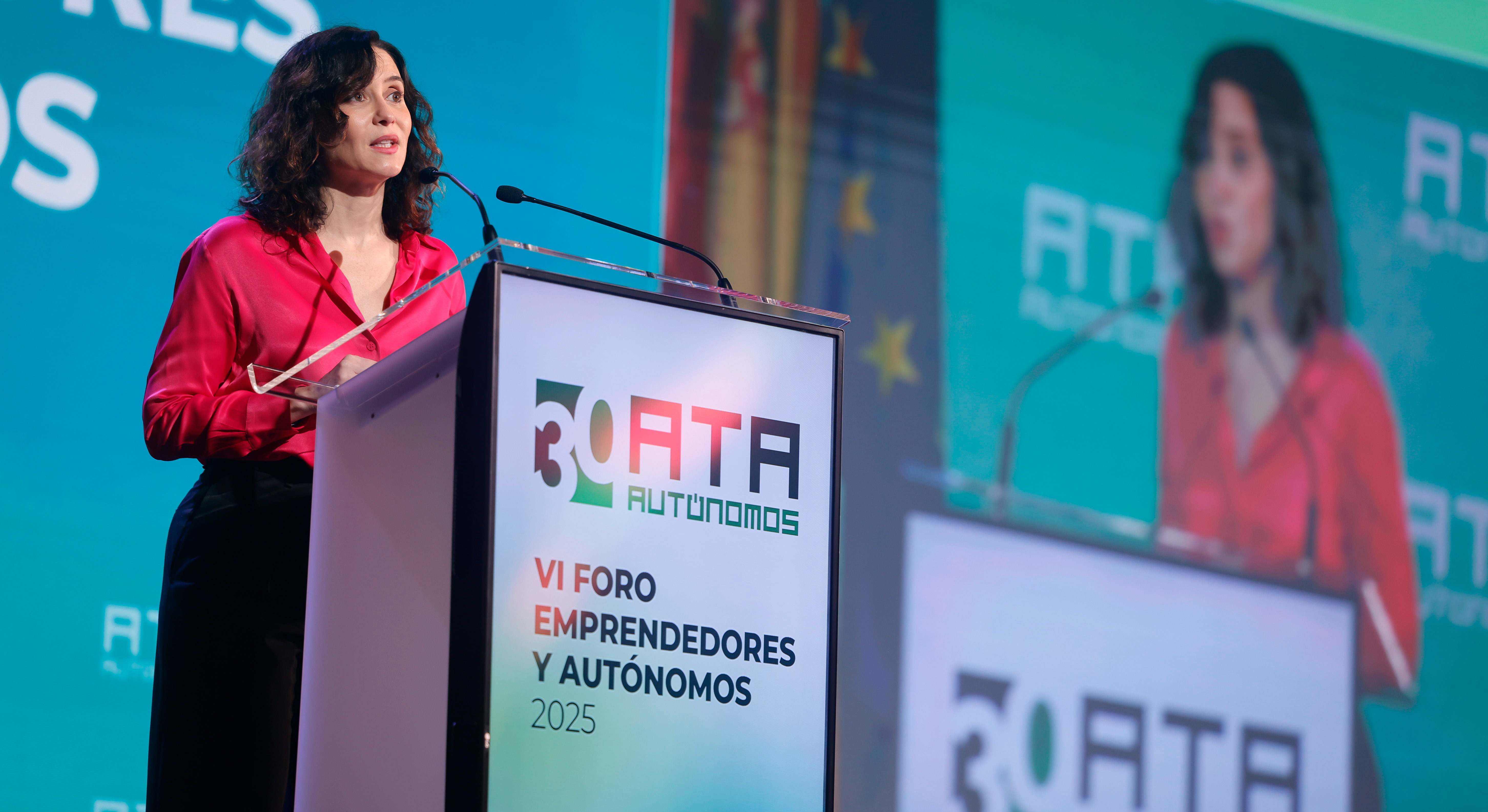 Isabel Díaz Ayuso, en el VI Foro Emprendedores y Autónomos organizado por ATA