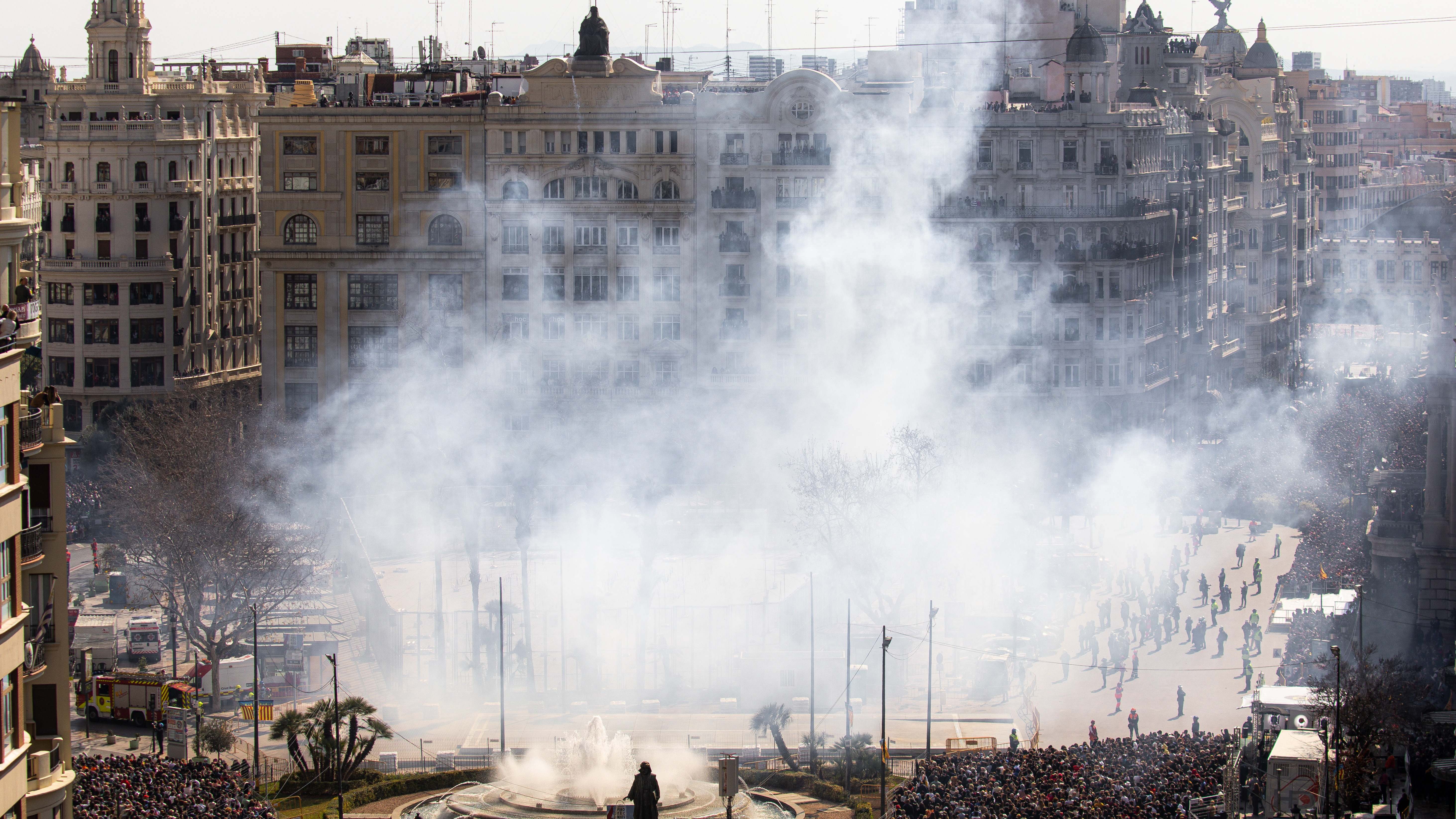 La mascletá celebrada durante las Fallas de Valencia en 2023