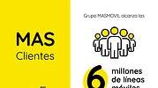 MásMóvil supera los seis millones de clientes de telefonía móvil