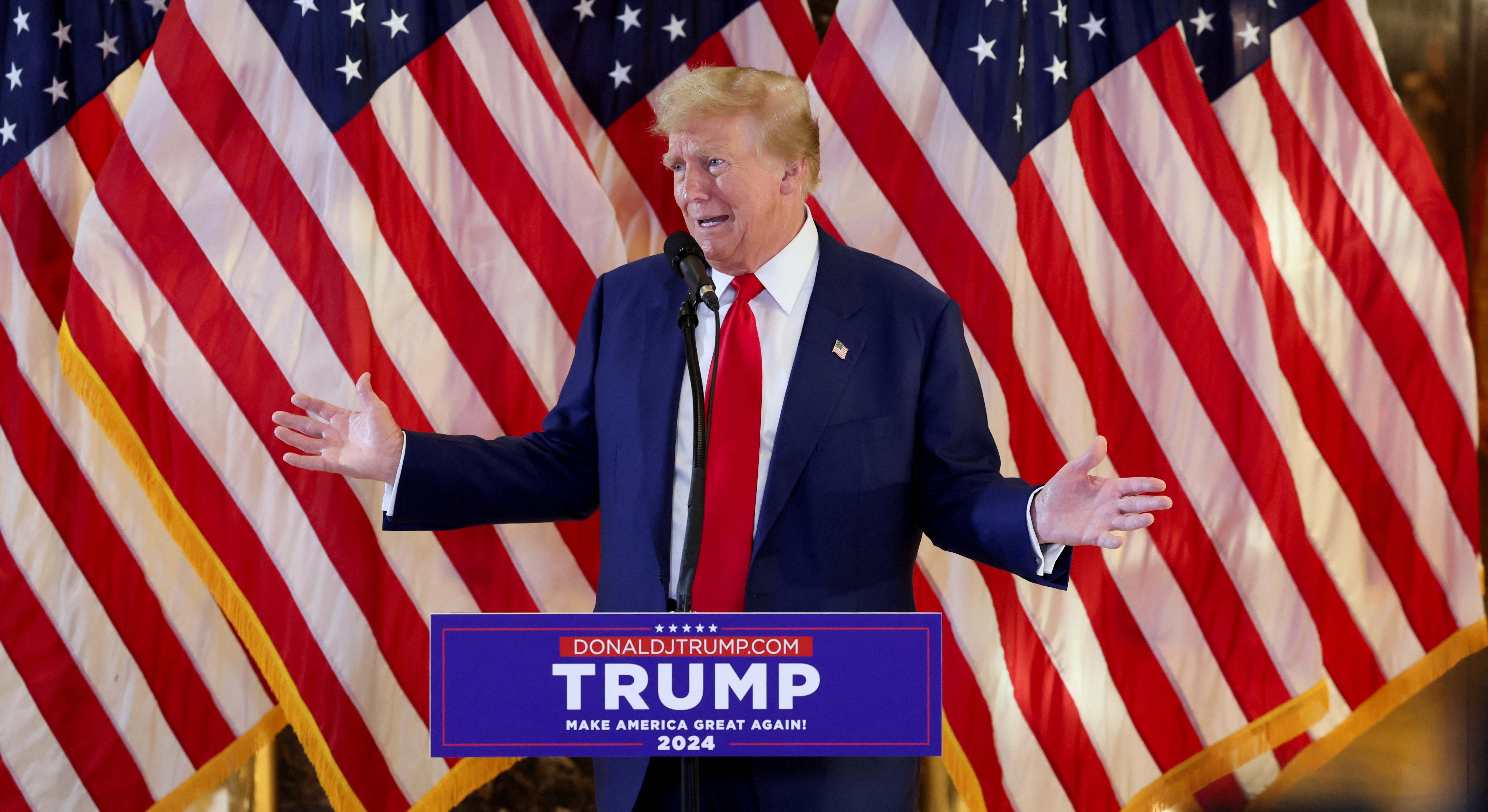 Donald Trump, durante el discurso. Foto: Reuters