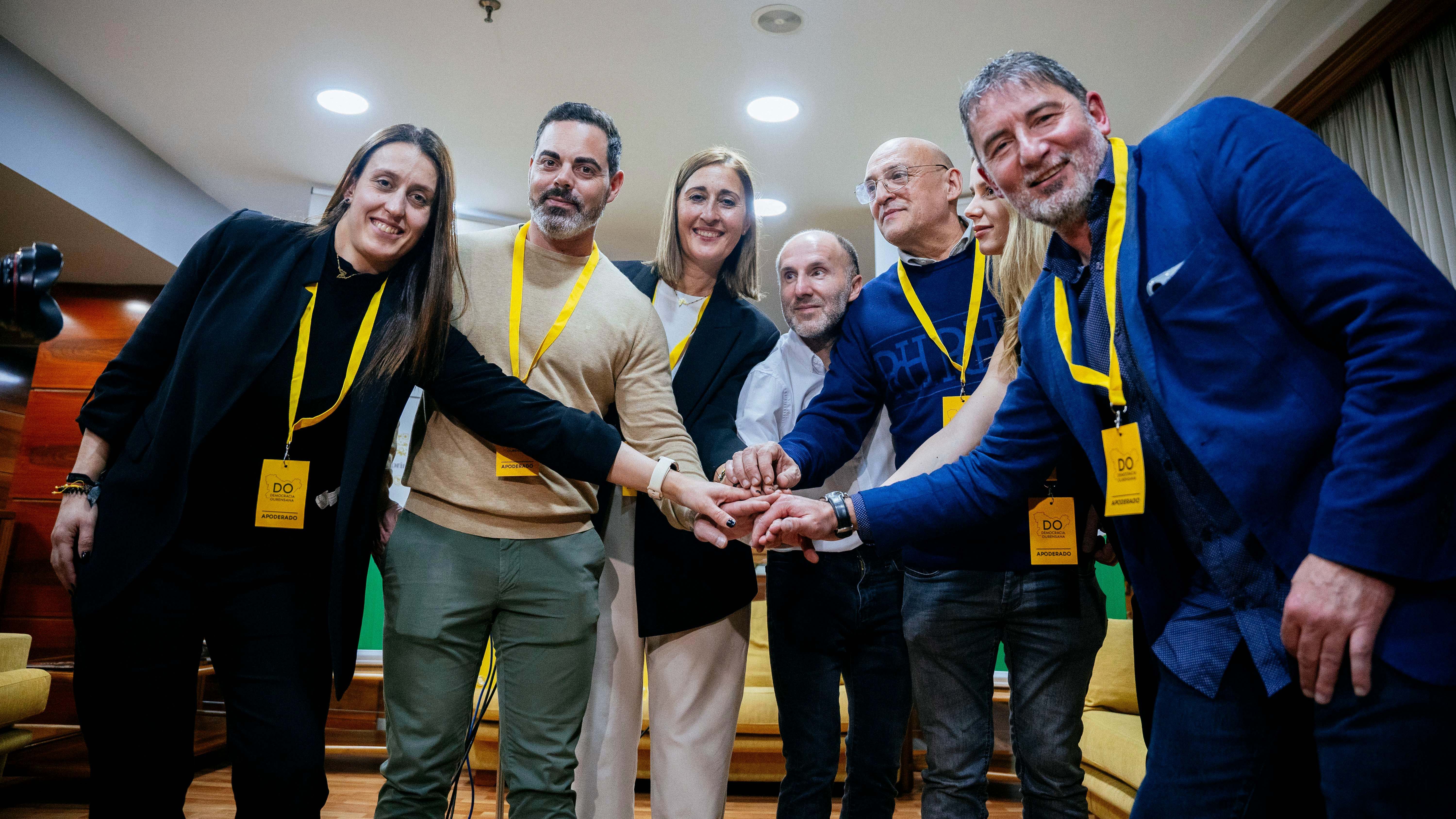 El presidente de Democracia Ourensana, Gonzalo Pérez Jácome y el cabeza de lista, Armando Ojea