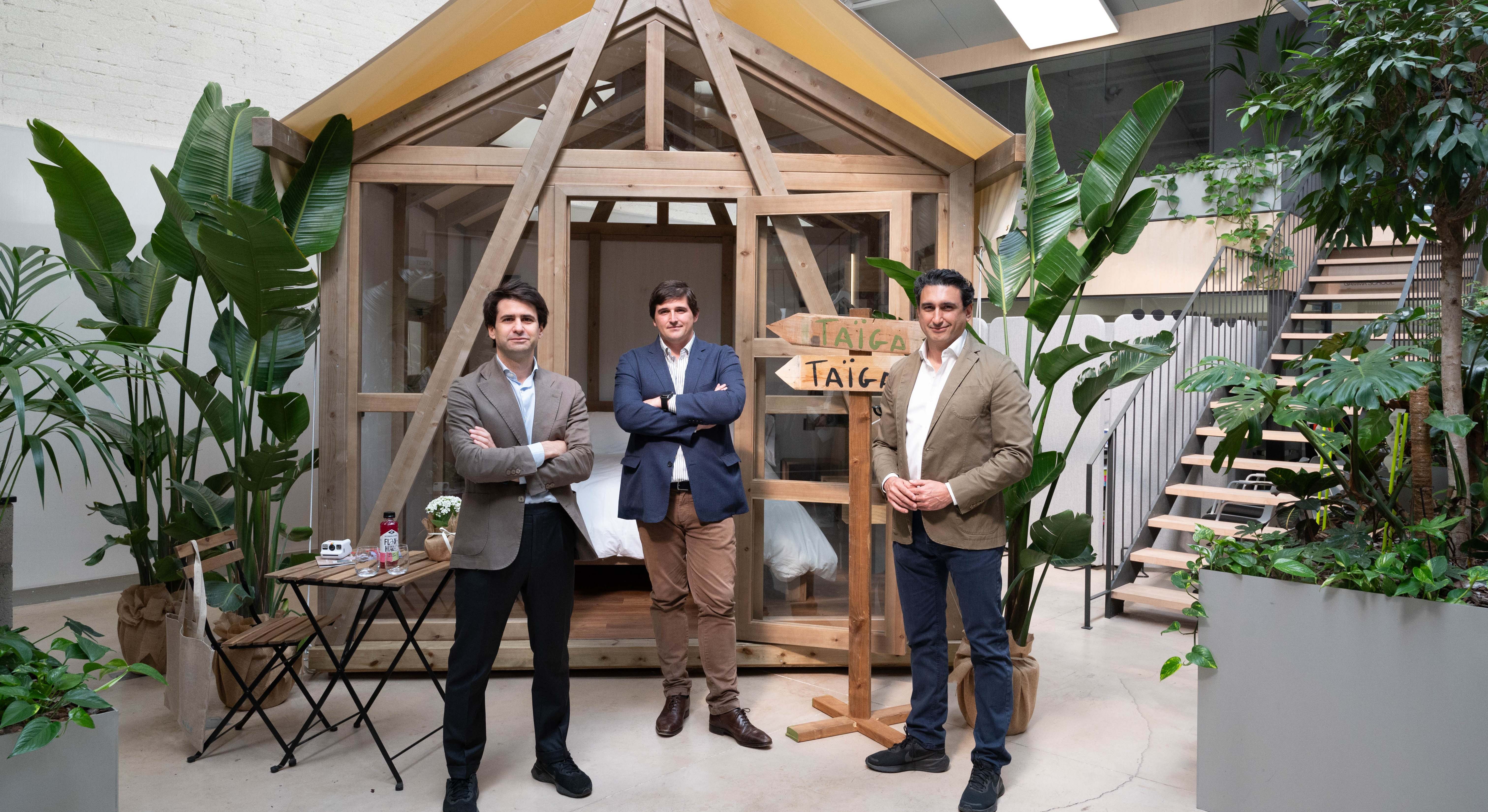 Los socios de Taiga, Agustín Medina, Borja de la Rica y José Gras.
