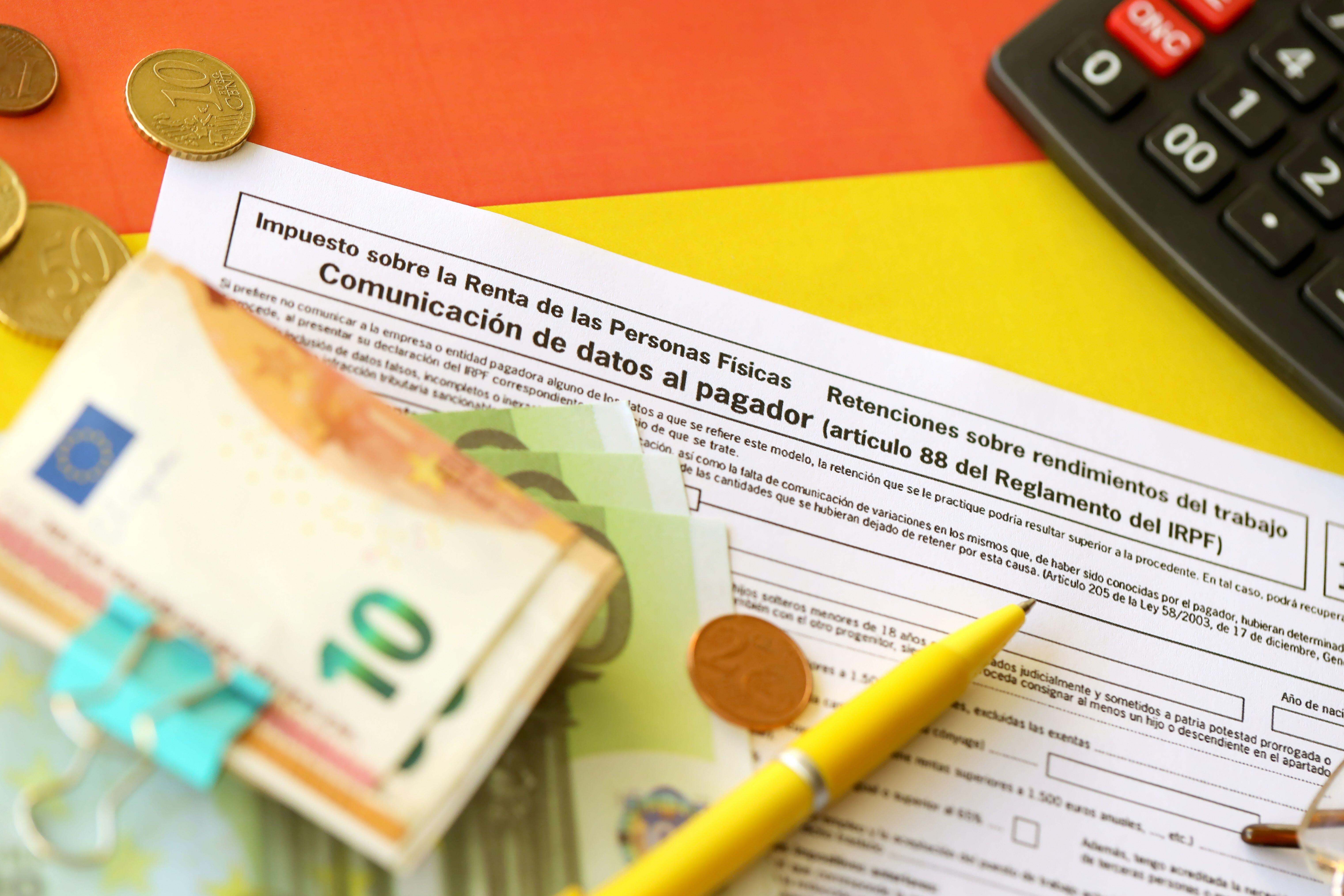 Vista de un modelo de declaración del IRPF de la Agencia Tributaria