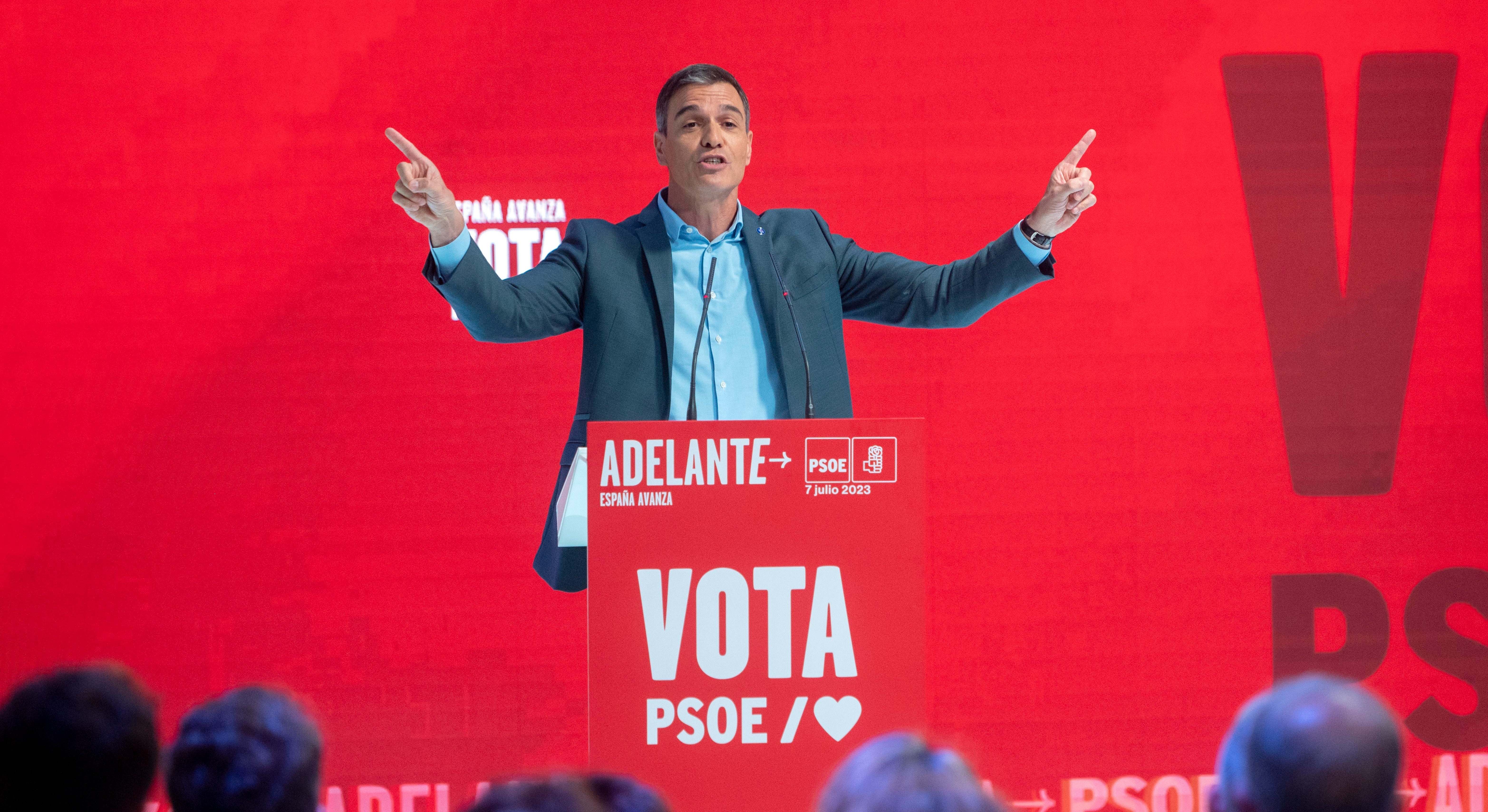 Pedro Sánchez durante la campaña electoral. / Foto: EP.