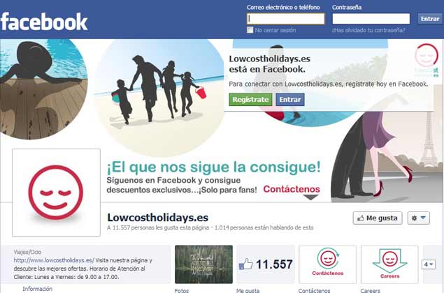 Lowcostholidays Facebook
