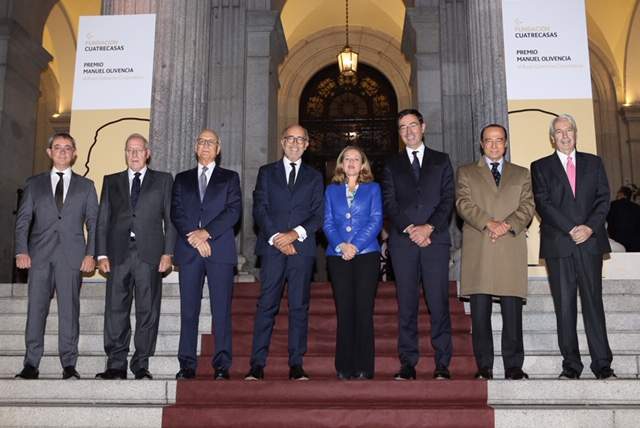 Nadia Calvio en la Bolsa de Madrid