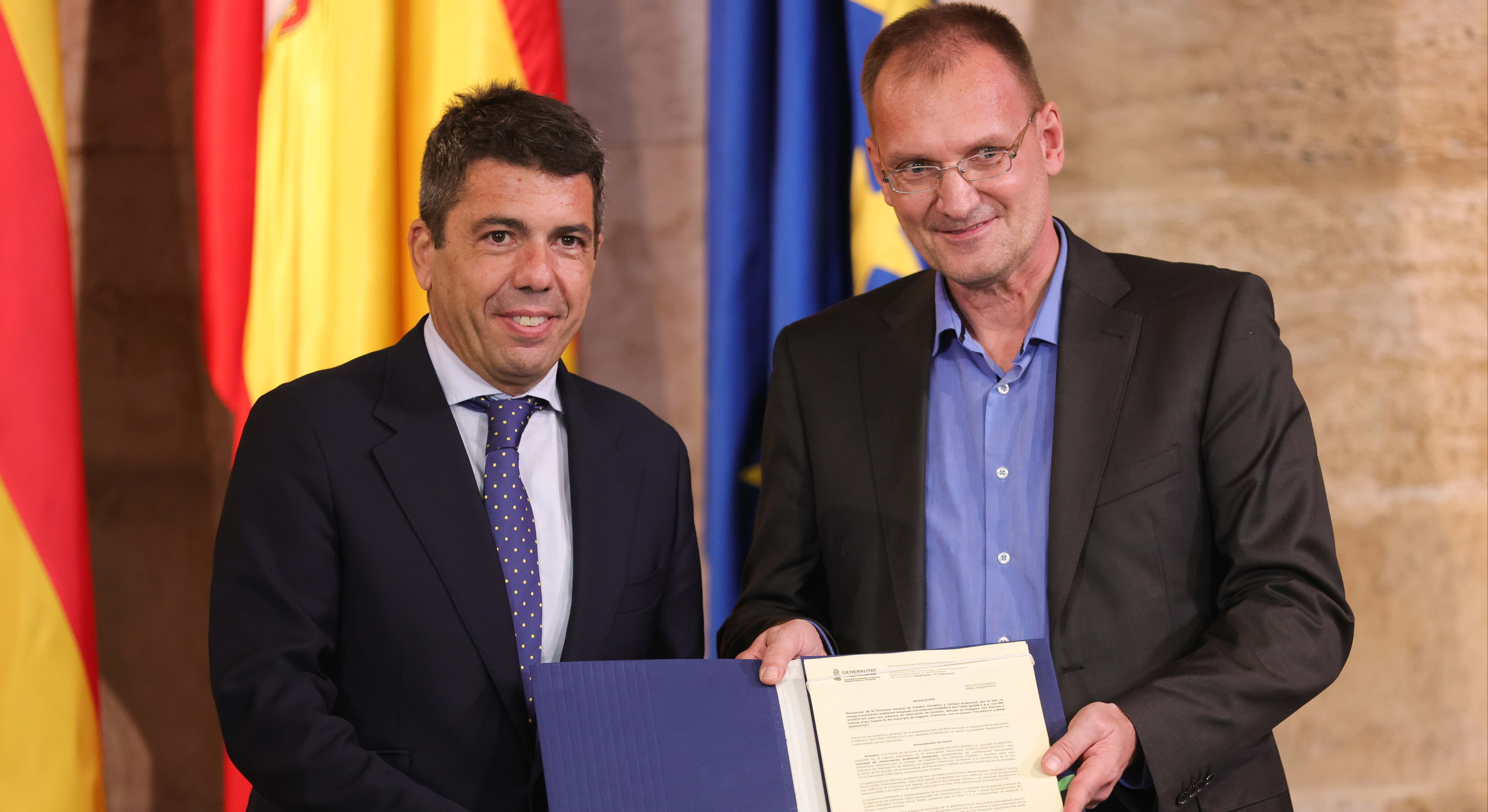 Mazón y el CEO de PowerCo, Andreas Rottmann.