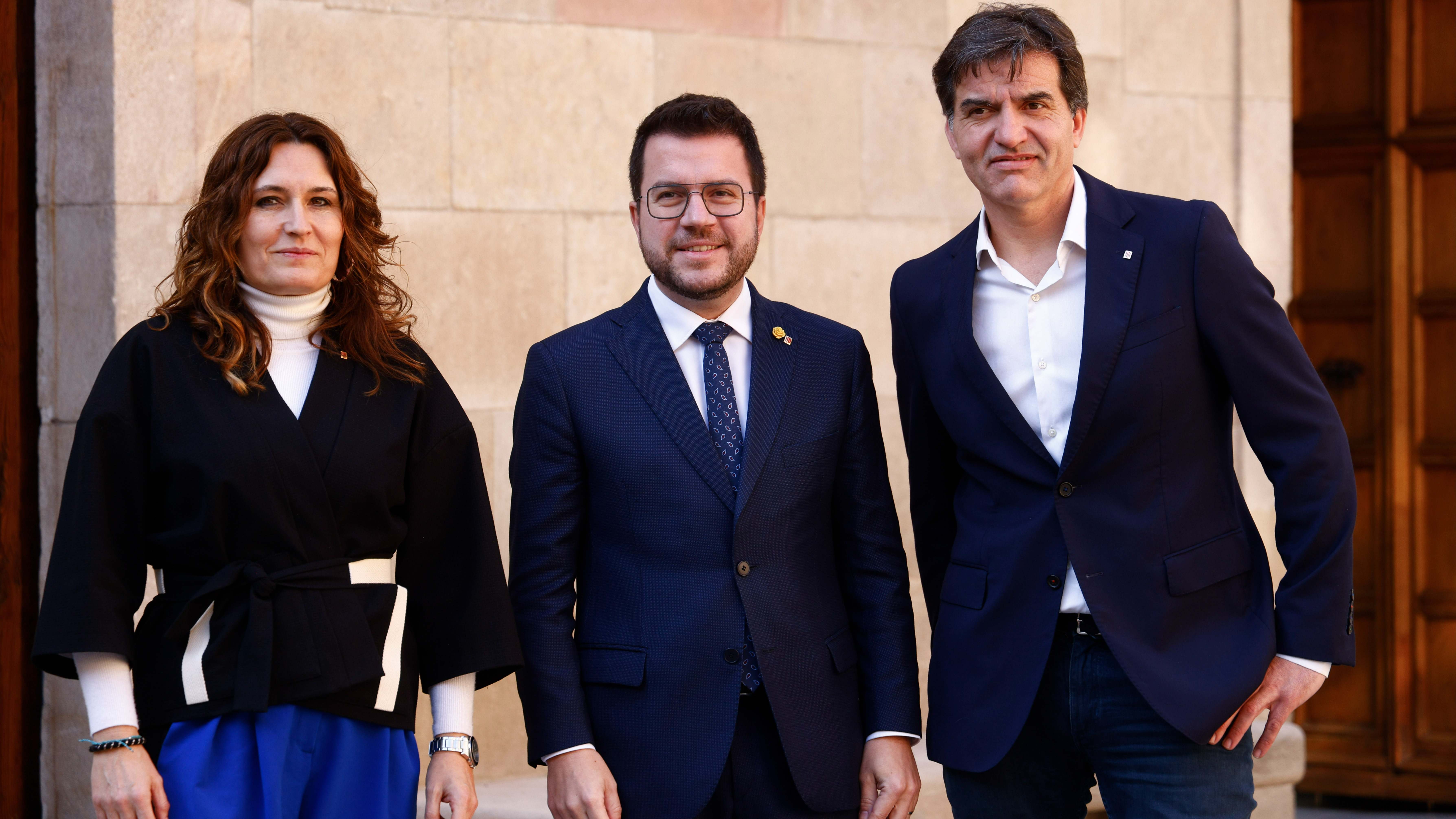 Laura Vilagrà, Pere Aragonès y Sergi Sabrià.