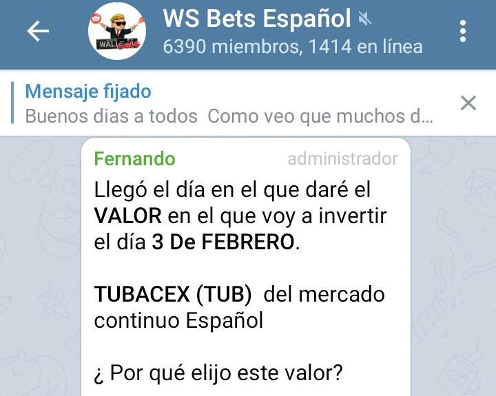tubacex telegram reddit