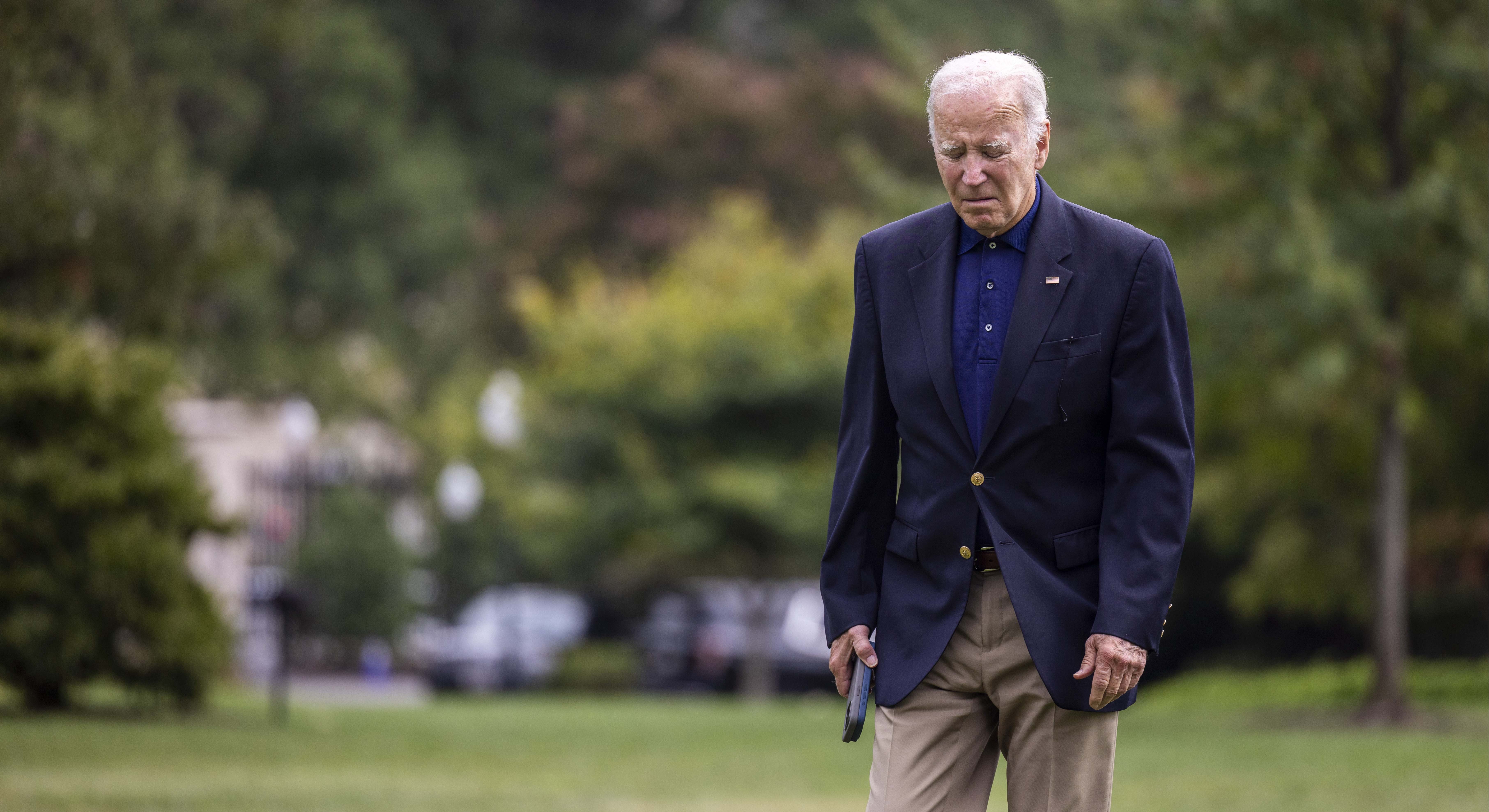 El presidente de EEUU, Joe Biden, llega a la Casa Blanca este lunes. Foto: Bloomberg