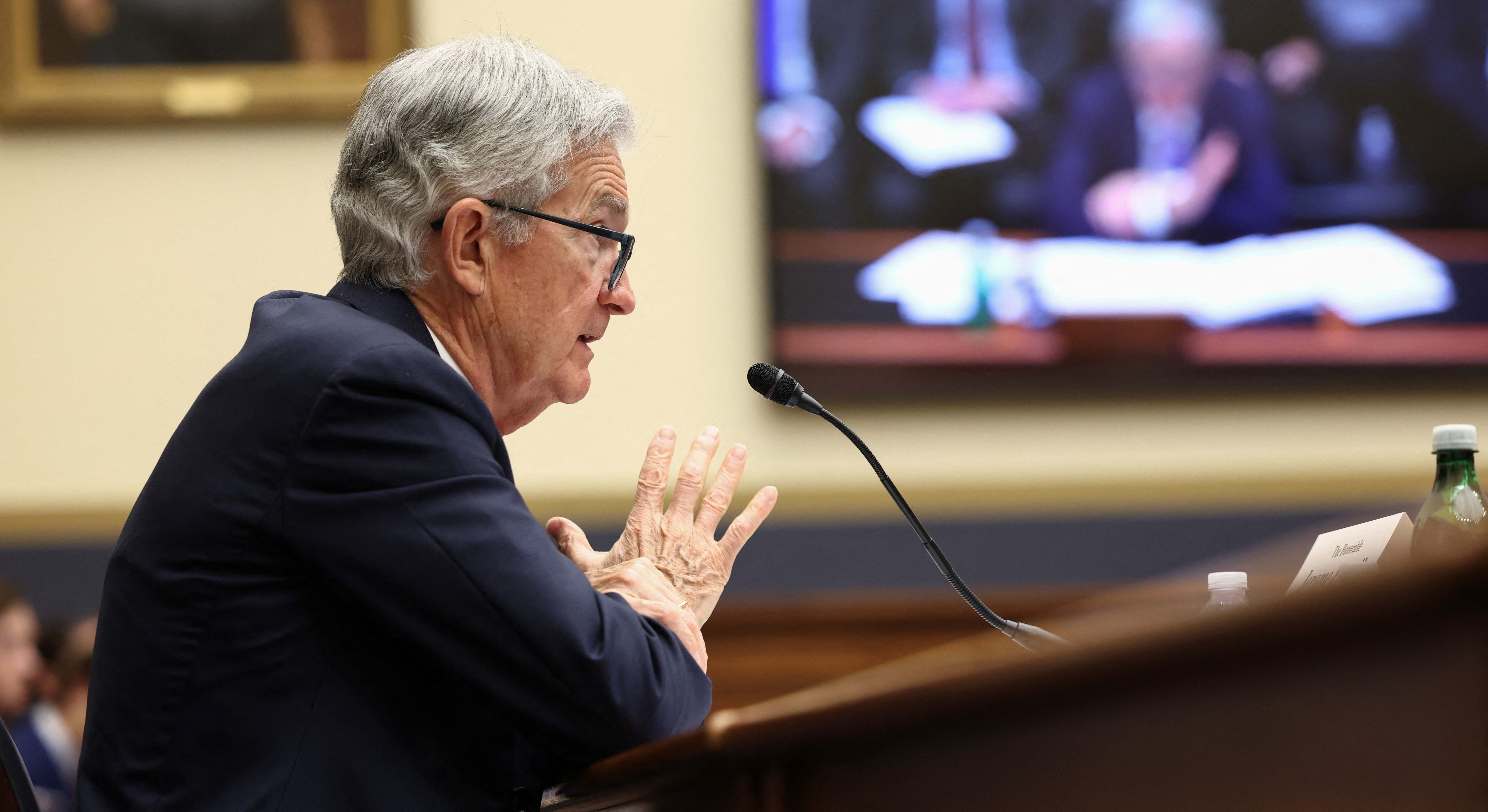 Jerome Powell, presidente de la Fed, declara ante el Congreso de EEUU. Foto: Reuters