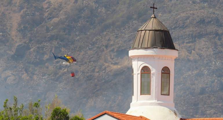 Vista de la cpula de la Iglesia de Tejeda en Gran Canaria