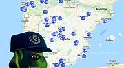 Este es el mapa con la ubicación de los 40 veloláser o radares invisibles de la DGT
