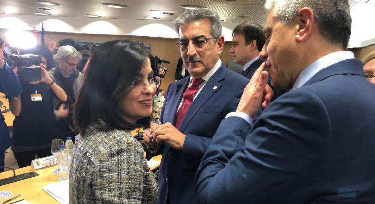 La ministra Carolina Darias y el vicepresidente de Canarias Romn Rodrguez