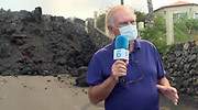 ¡Cuidado!: el susto de Pedro Piqueras al acercarse a una gran lengua de lava de La Palma