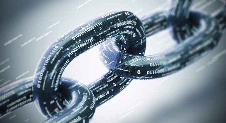 Una cadena que simboliza la tecnologa de cadena de bloques o blockchain