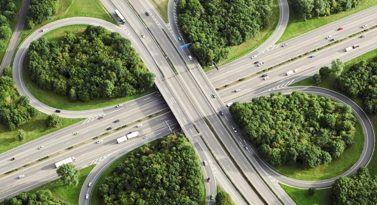 Vista erea de una autopista