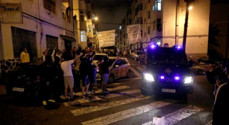 Protestas en una calle de Gran Canaria