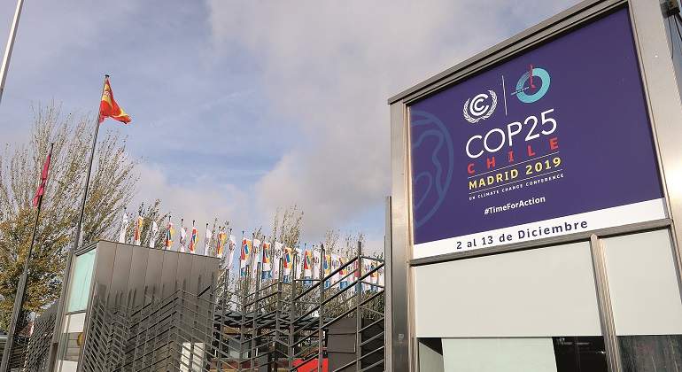 Imagen de la entrada de la cumbre mundial sobre el clima COP25 celebrada en Madrid en diciembre