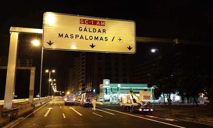 Tramo de la autopista GC-1 AM a Maspalomas y Gldar