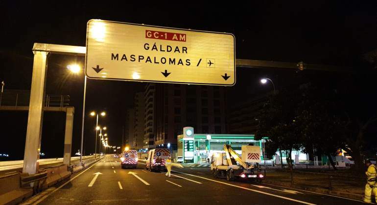 Tramo de la autopista GC-1 AM a Maspalomas y Gldar