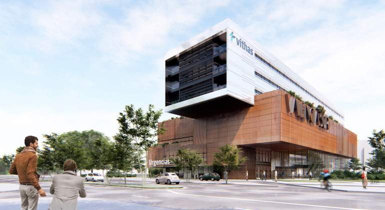 Fachada del futuro nuevo Hospital Vithas Valencia Sur