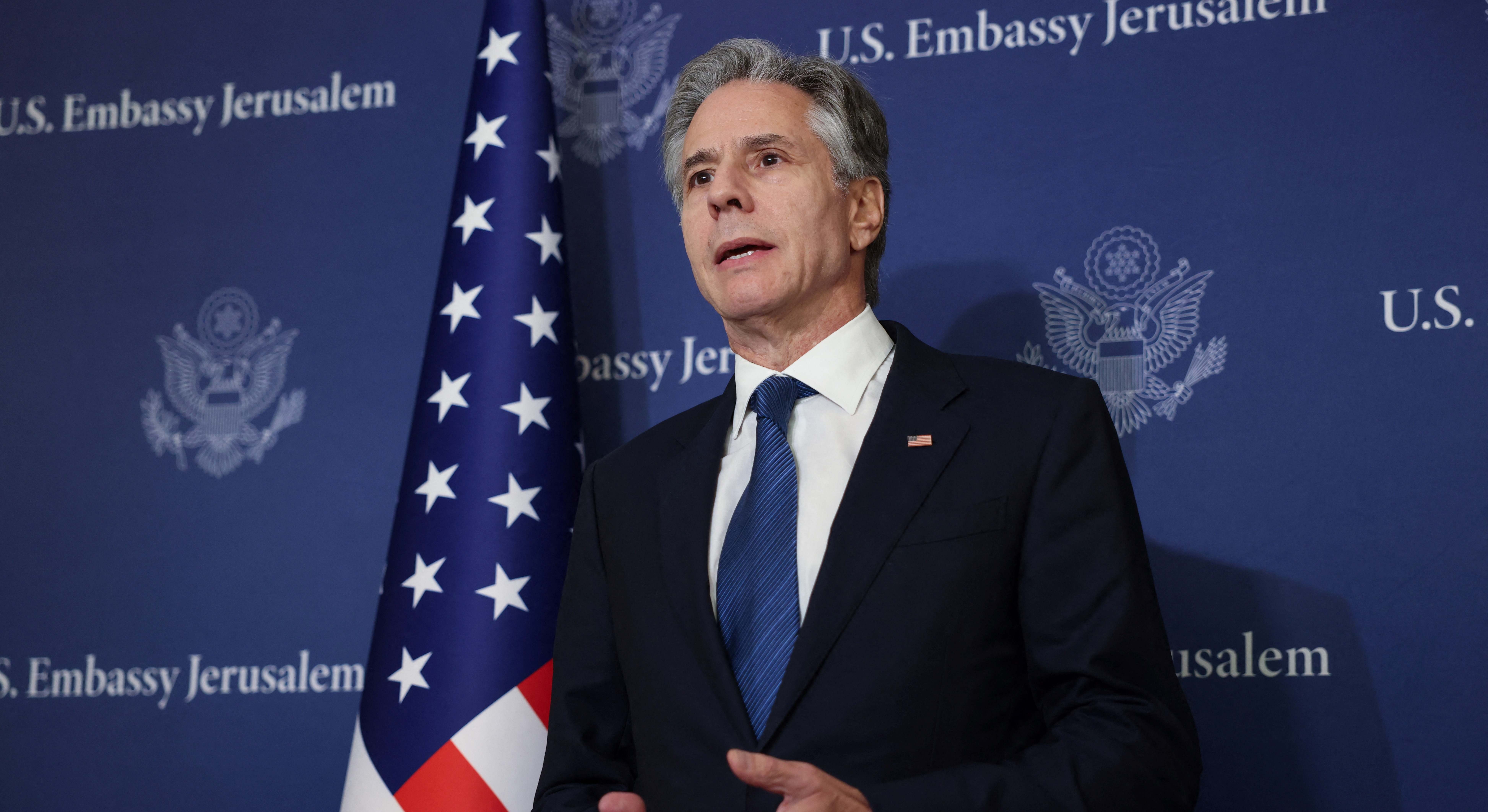 El secretario de Estado de EEUU, Antony Blinken, en Jerusalén. Foto: Reuters