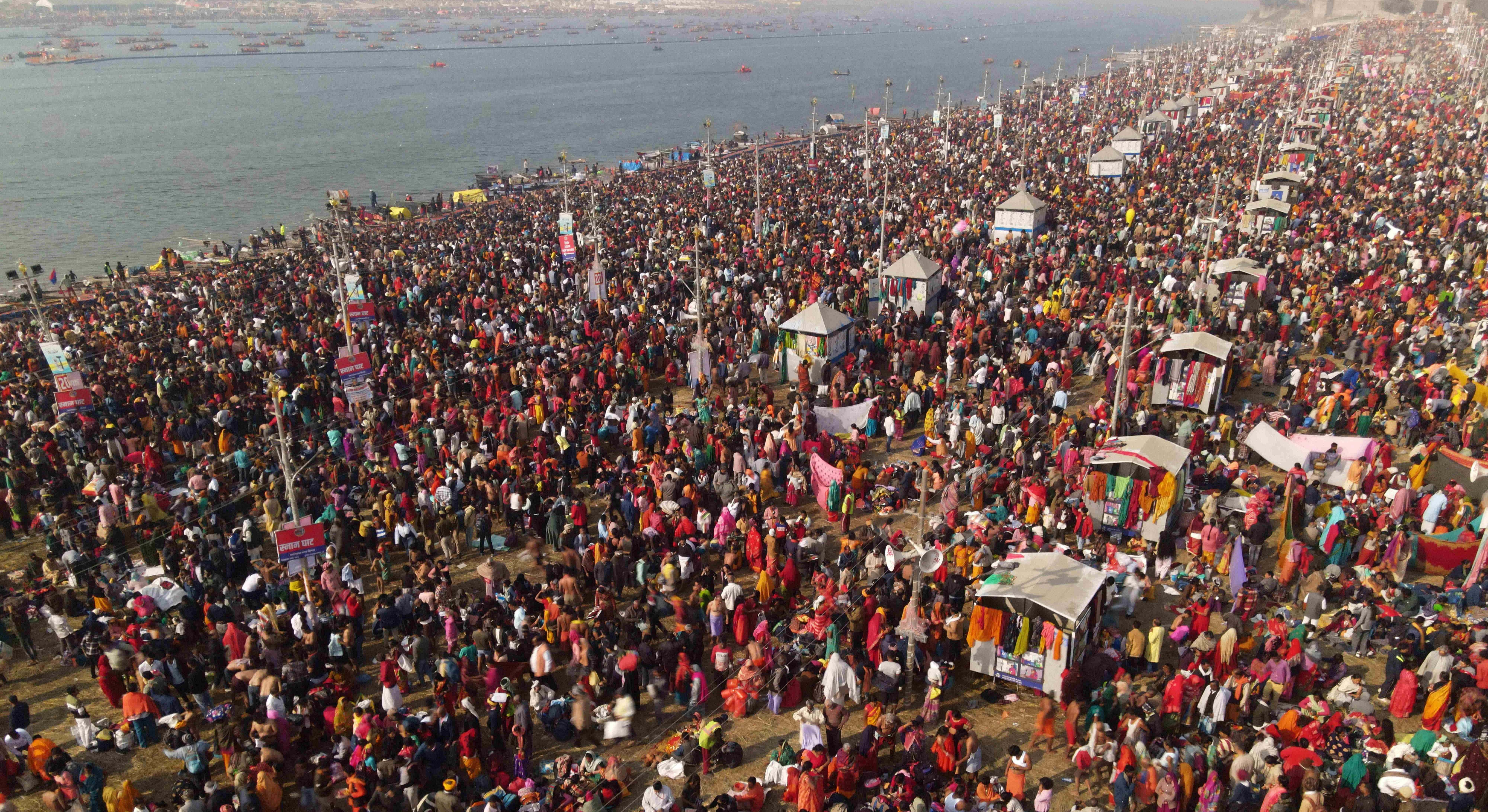 Imagen del festival Mahakumbh Mela.