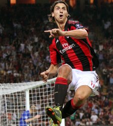 IBrahimovic en un partido con el Milan