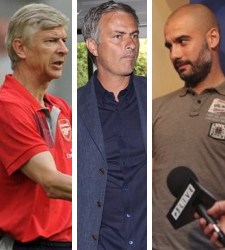 Arsène Wenger, José Mourinho y Pep Guardiola