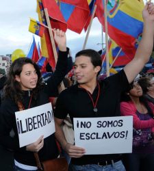 Manifestación por la libertad de expresión en Ecuador