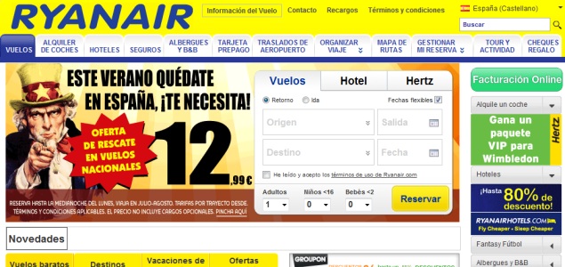 Ryanair ofrece vuelos a precios de rescate