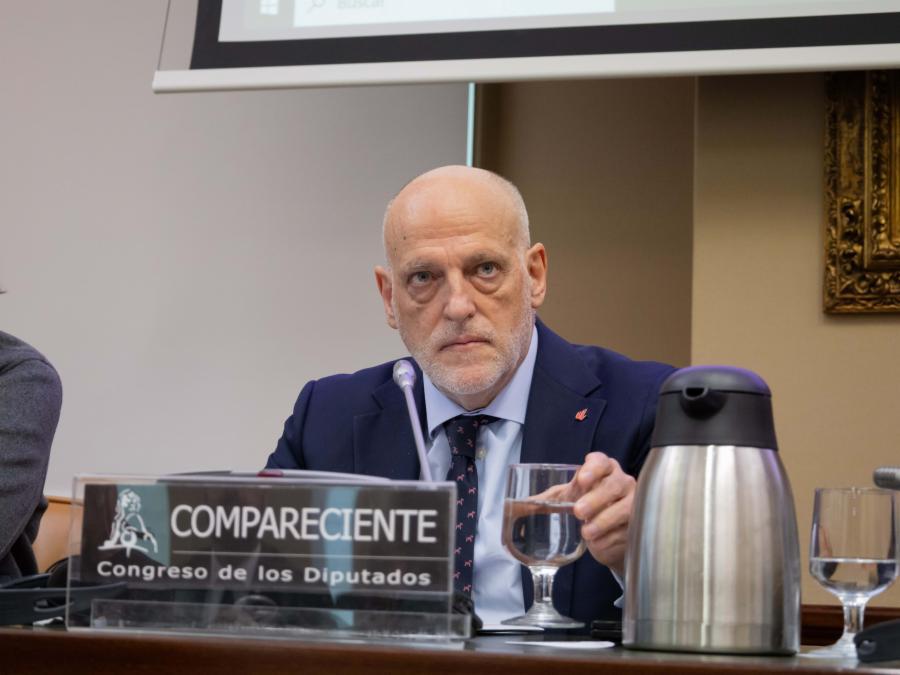 Javier Tebas durante la comparecencia | Foto del Congreso de los Diputados