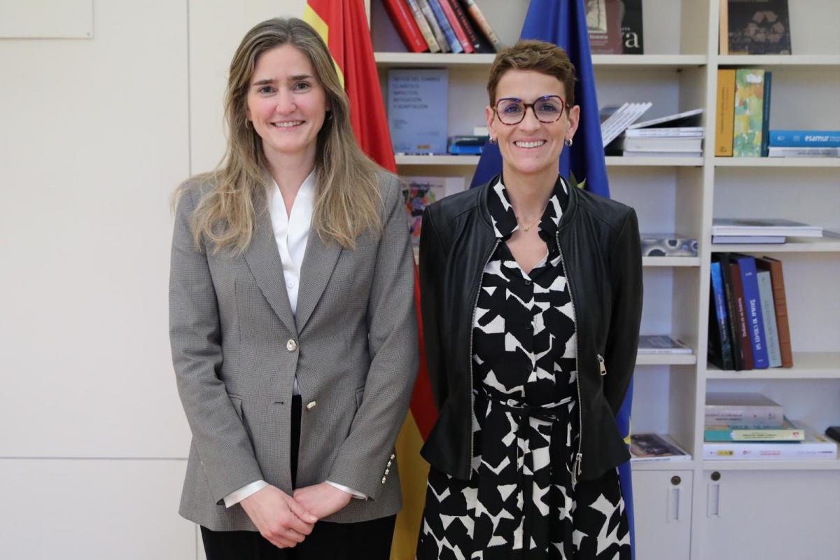 Laministra de Transición Ecológica y Reto Demográfico, Sara Aagesen, y la presidenta de Navarra, María Chivite | Foto del Gobierno de Navarra